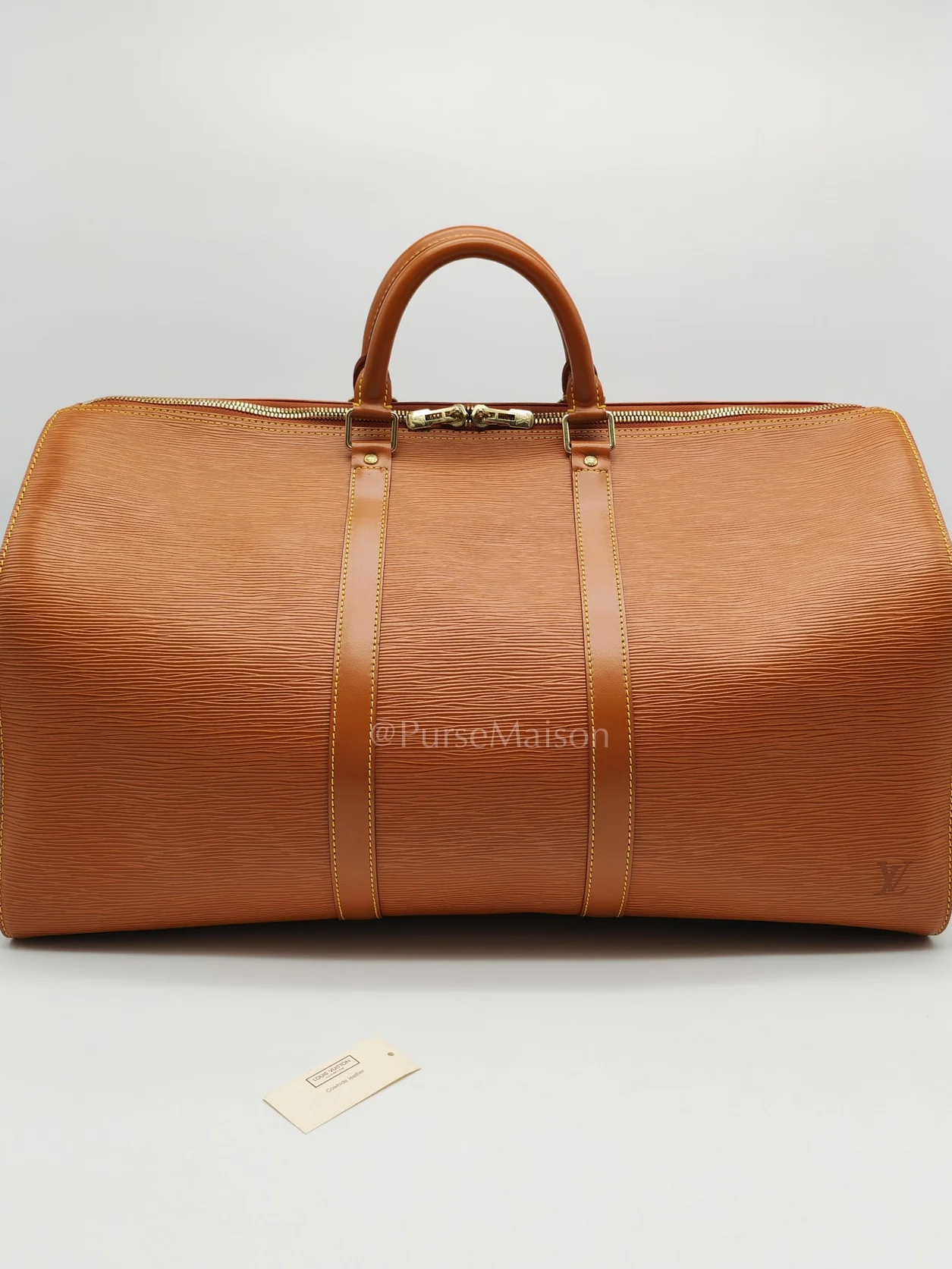 Louis Vuitton Keepall 50 Duffle Bag in Brown Epi Leather - Image 34