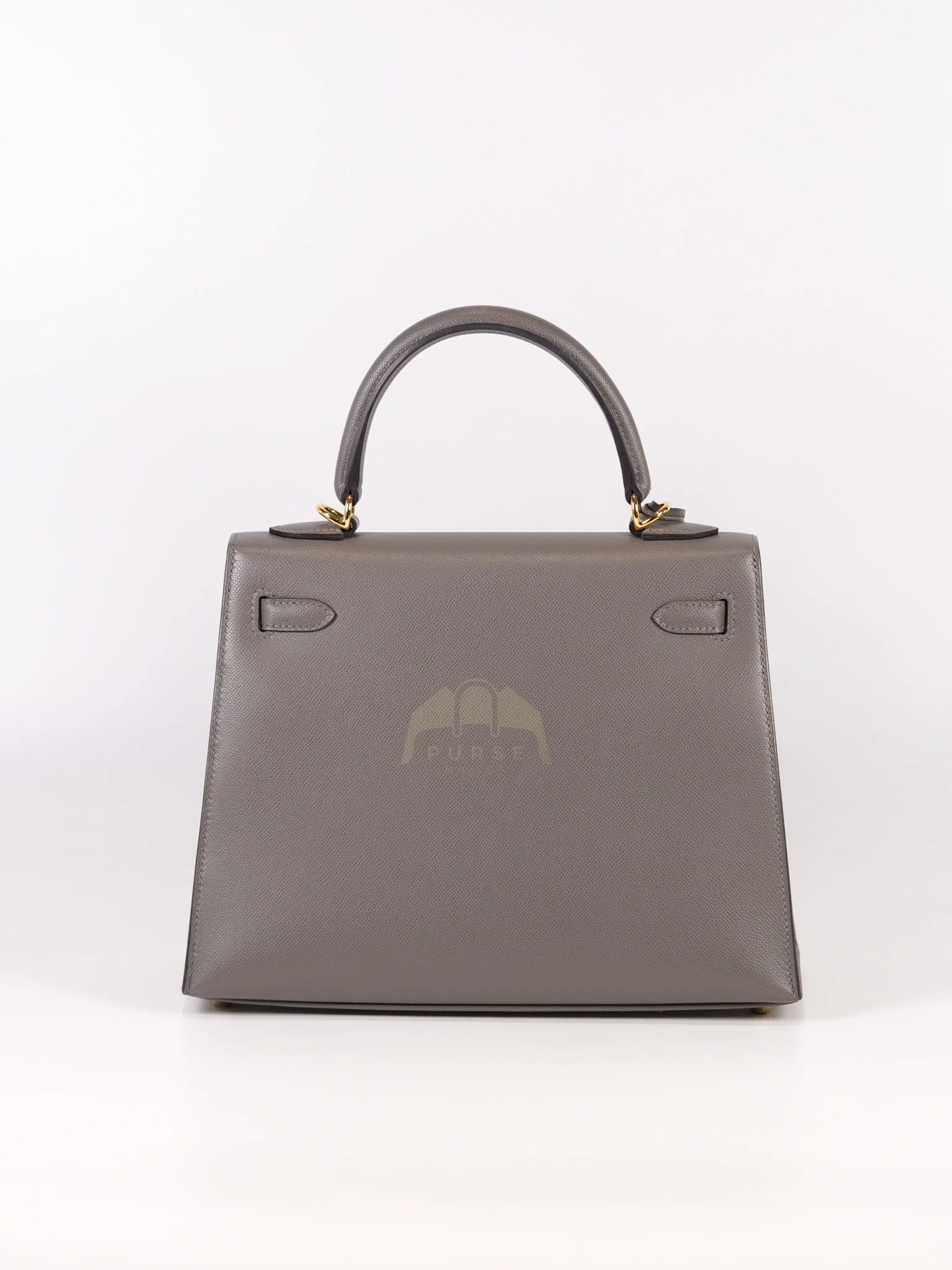 Hermes Kelly 25 Gris Mouette Madame Leather in Gold Hardware Stamp B (2023) - Image 4