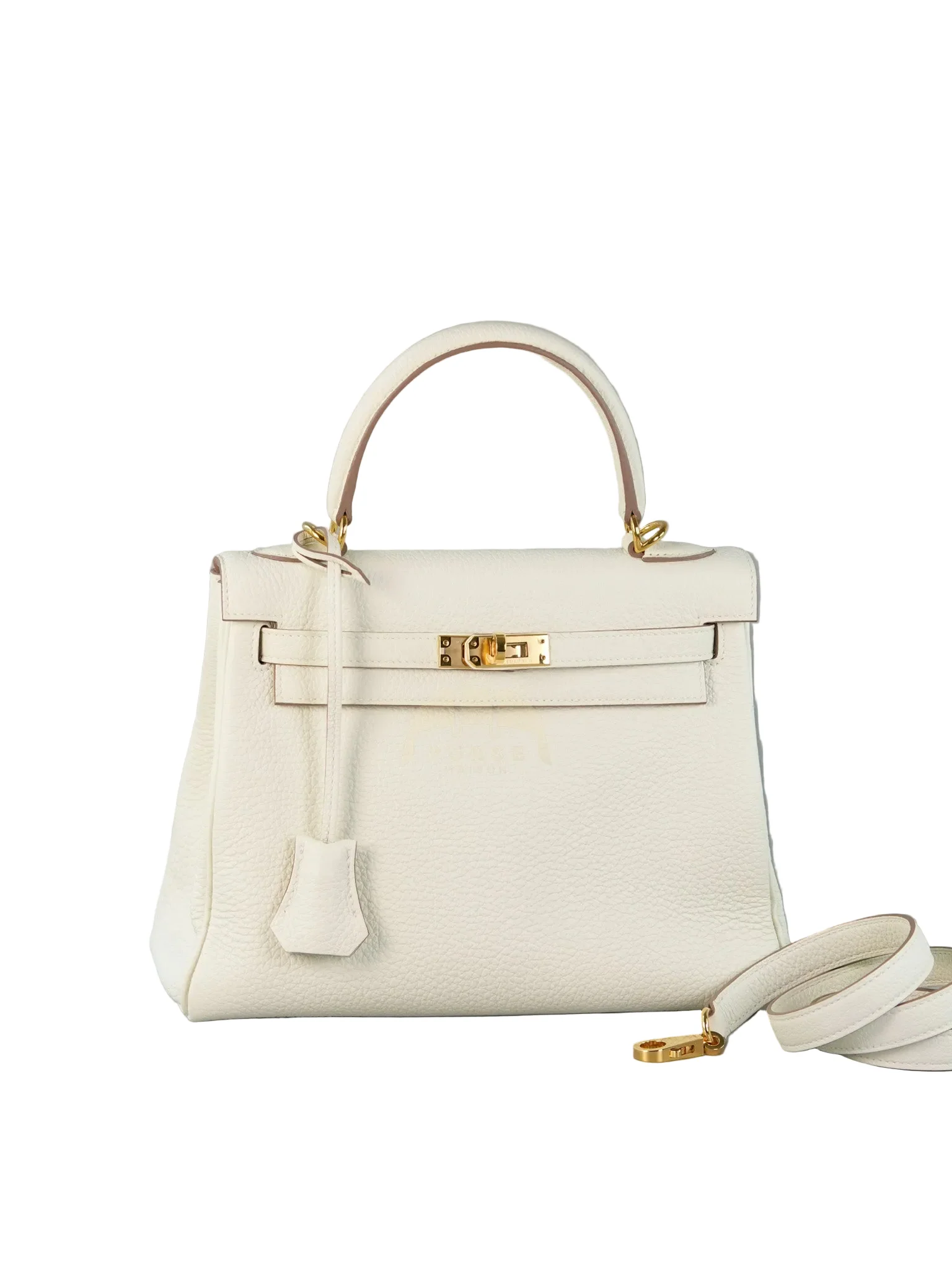 Hermes Kelly 25 in Mushroom Togo Leather Retourne & Gold Hardware Stamp B (2023) - Image 2