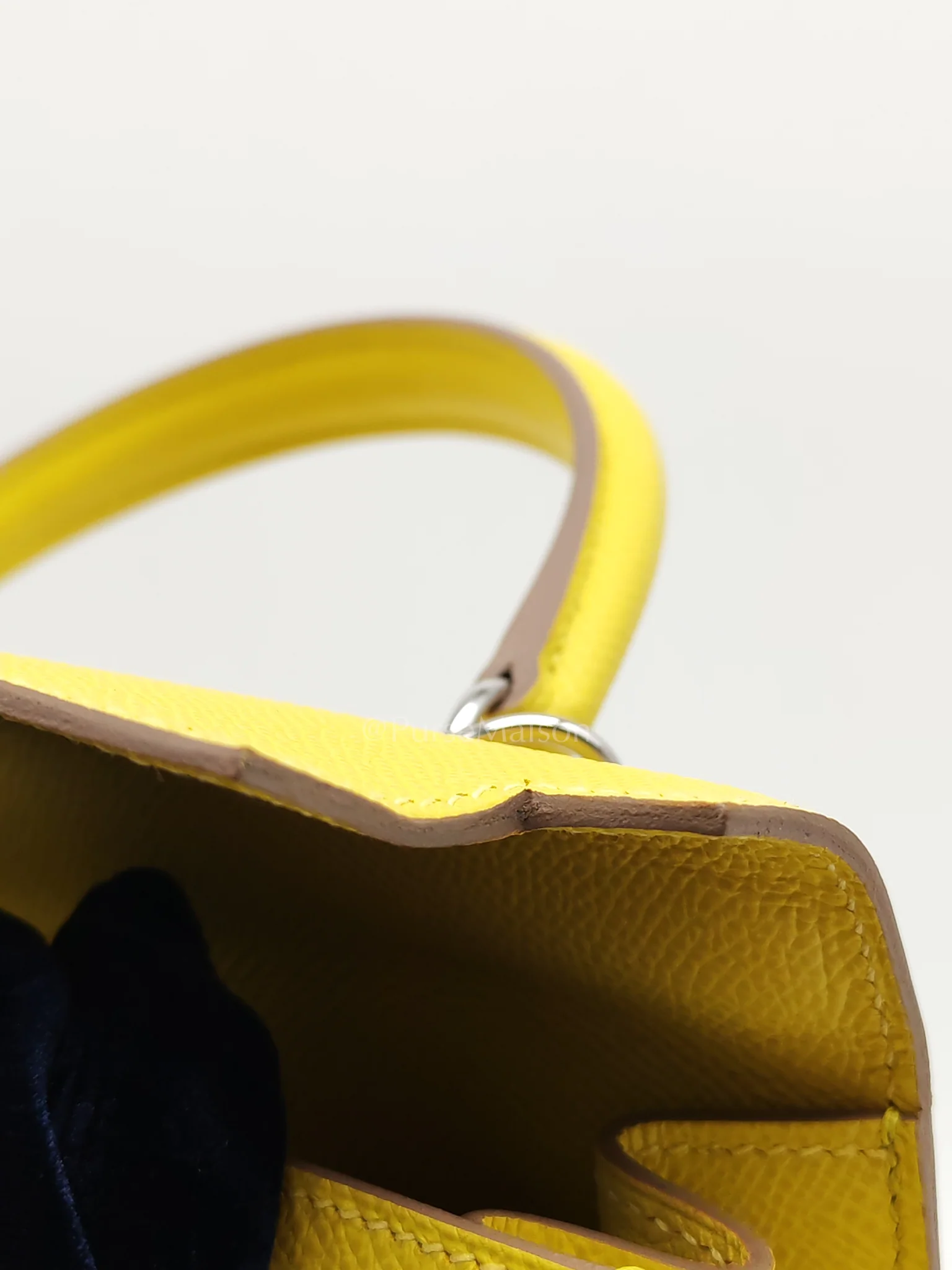 Hermes Kelly 25 Sellier in Lime Epsom Leather and Palladiun Hardware Stamp U (2022) - Image 25
