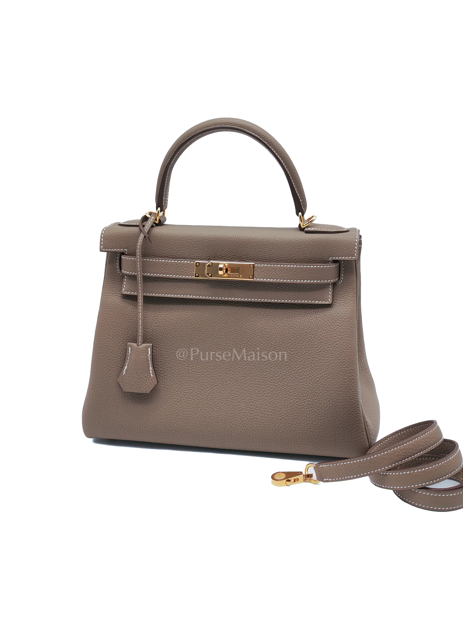 Hermes Kelly 28 Retourne in Etoupe Togo Leather and Gold Hardware Stamp U (2022) - Image 3