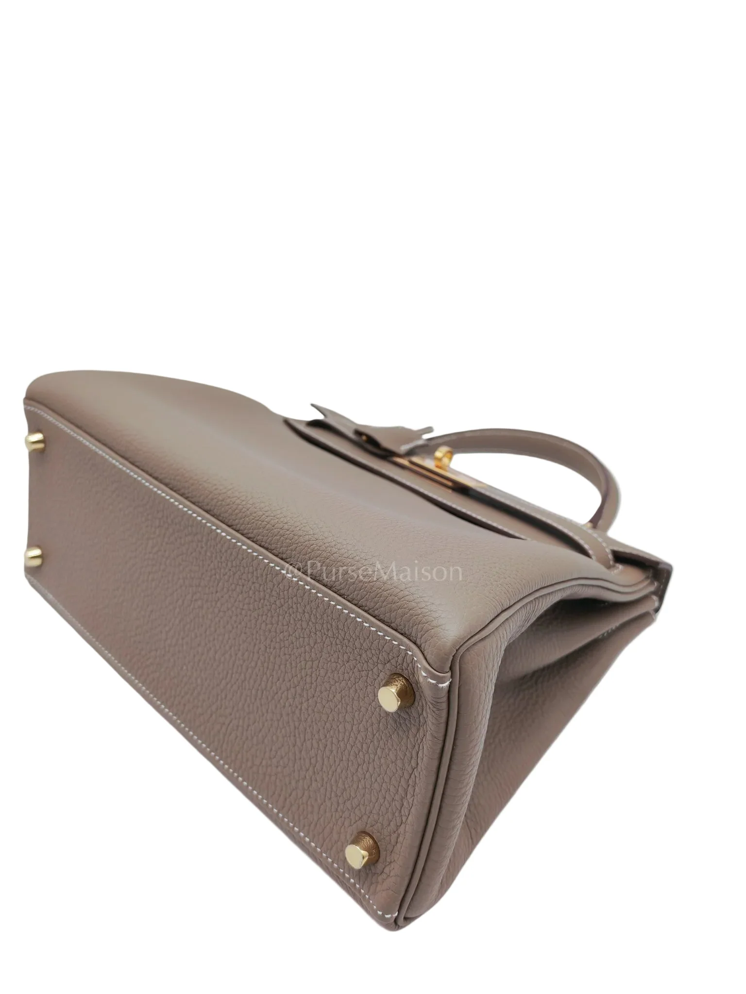 Hermes Kelly 28 Retourne in Etoupe Togo Leather and Gold Hardware Stamp U (2022) - Image 9