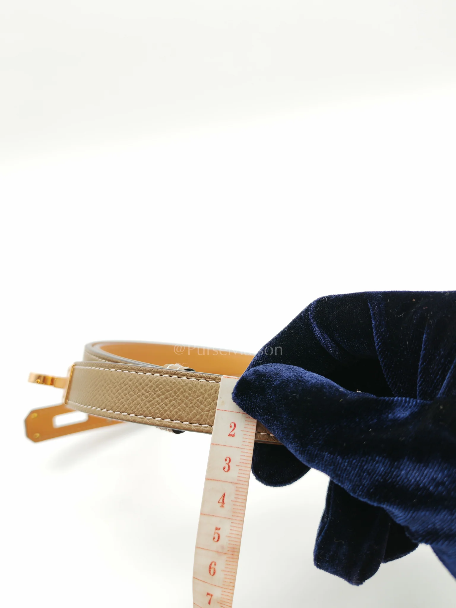 Hermes Kelly Belt Etoupe Epsom Leather in Rose Gold Hardware Stamp W(2024) - Image 7