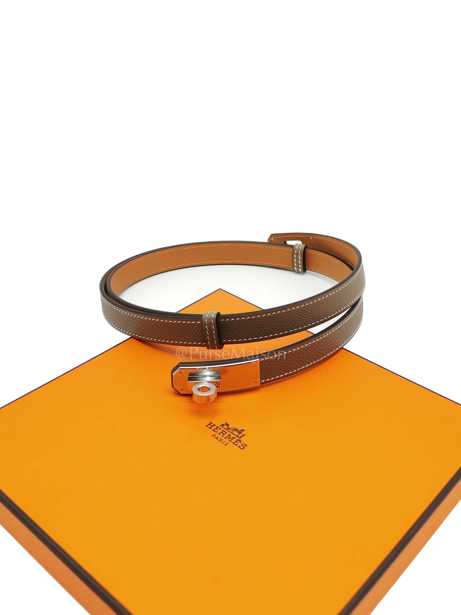 Hermes Kelly Belt Etoupe Epsom Leather in Palladium Hardware Stamp K(2025) - Image 2
