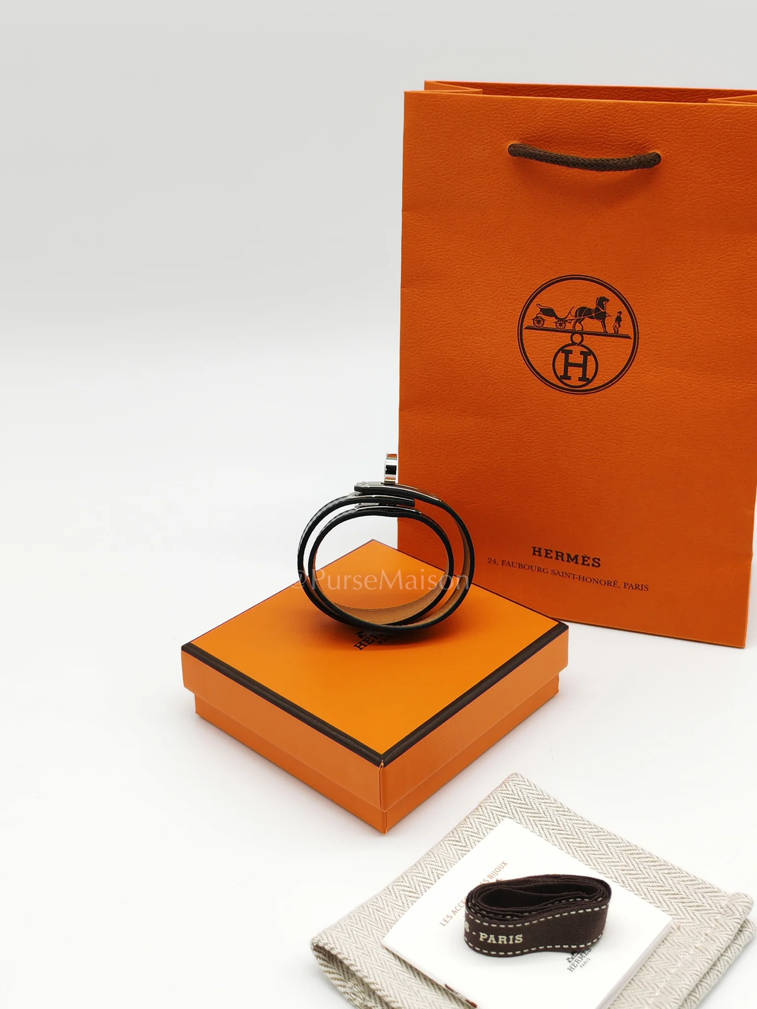 Hermes Kelly Double Tour Bracelet in Black Palladium Hardware Stamp B (2023) - Image 12