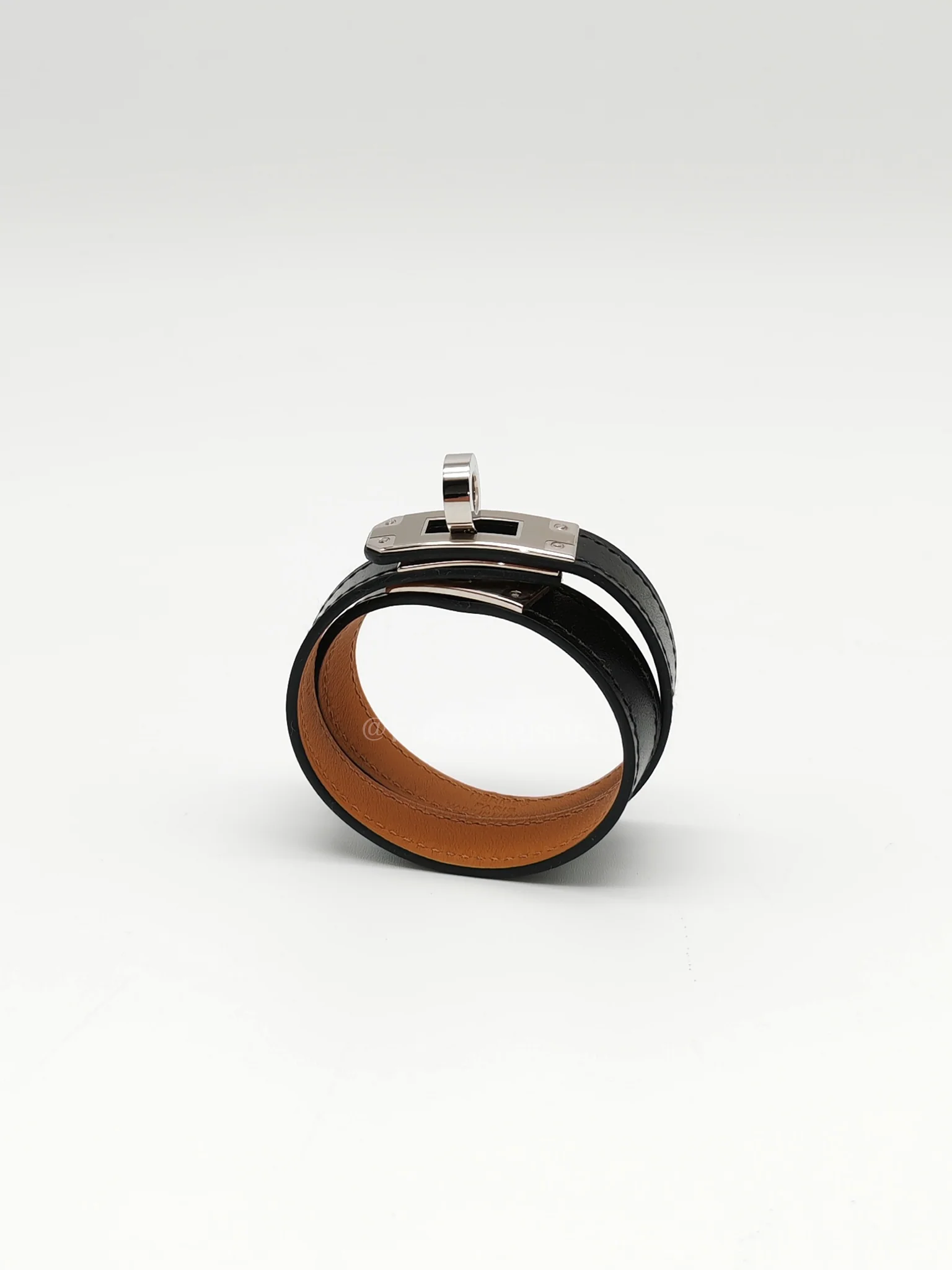 Hermes Kelly Double Tour Bracelet in Black Palladium Hardware Stamp B (2023) - Image 5