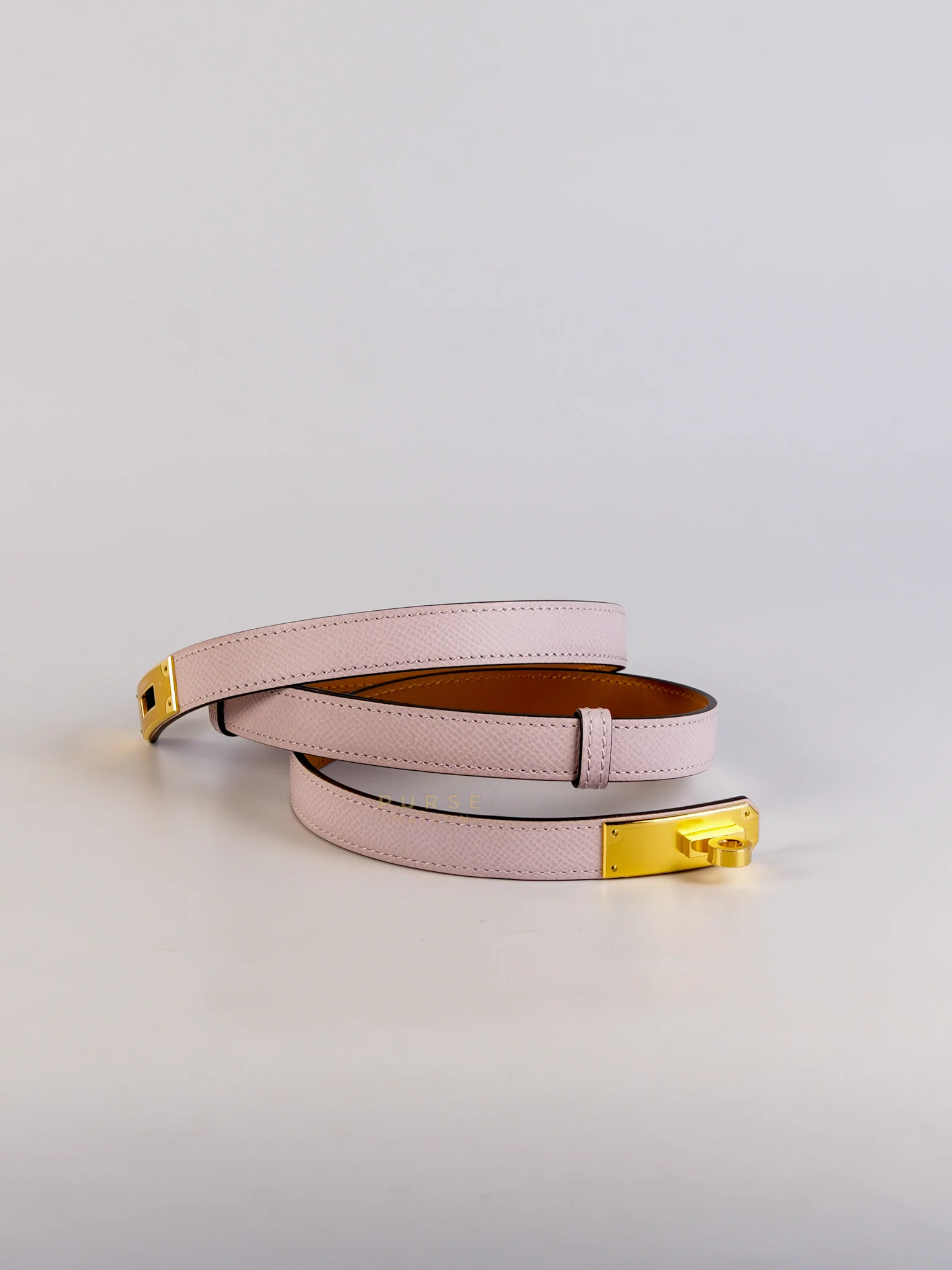 Hermes Kelly Pocket Belt Mauve Pale Epsom in Gold Hardware Stamp W (2024) - Image 10