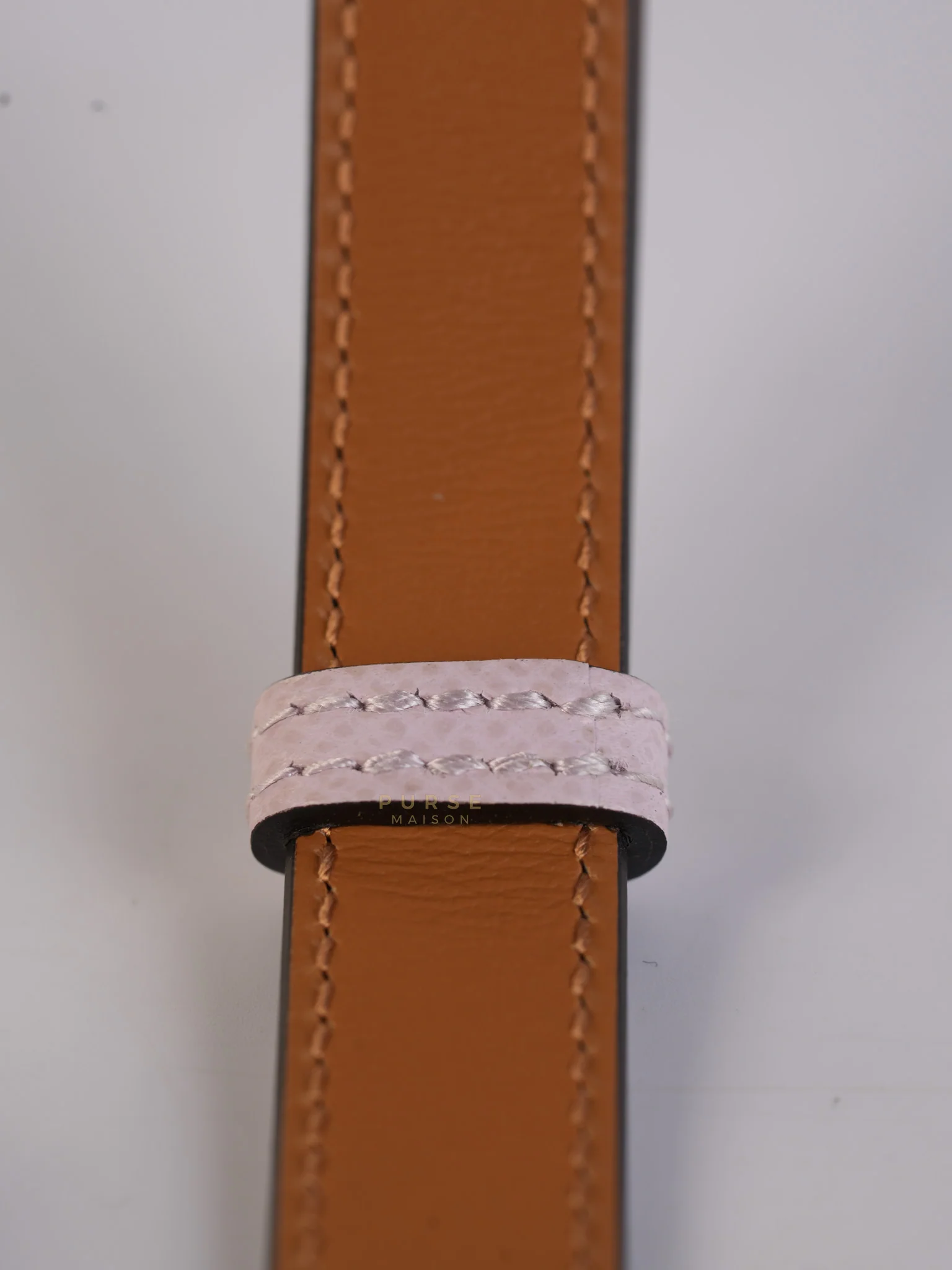 Hermes Kelly Pocket Belt Mauve Pale Epsom in Gold Hardware Stamp W (2024) - Image 19