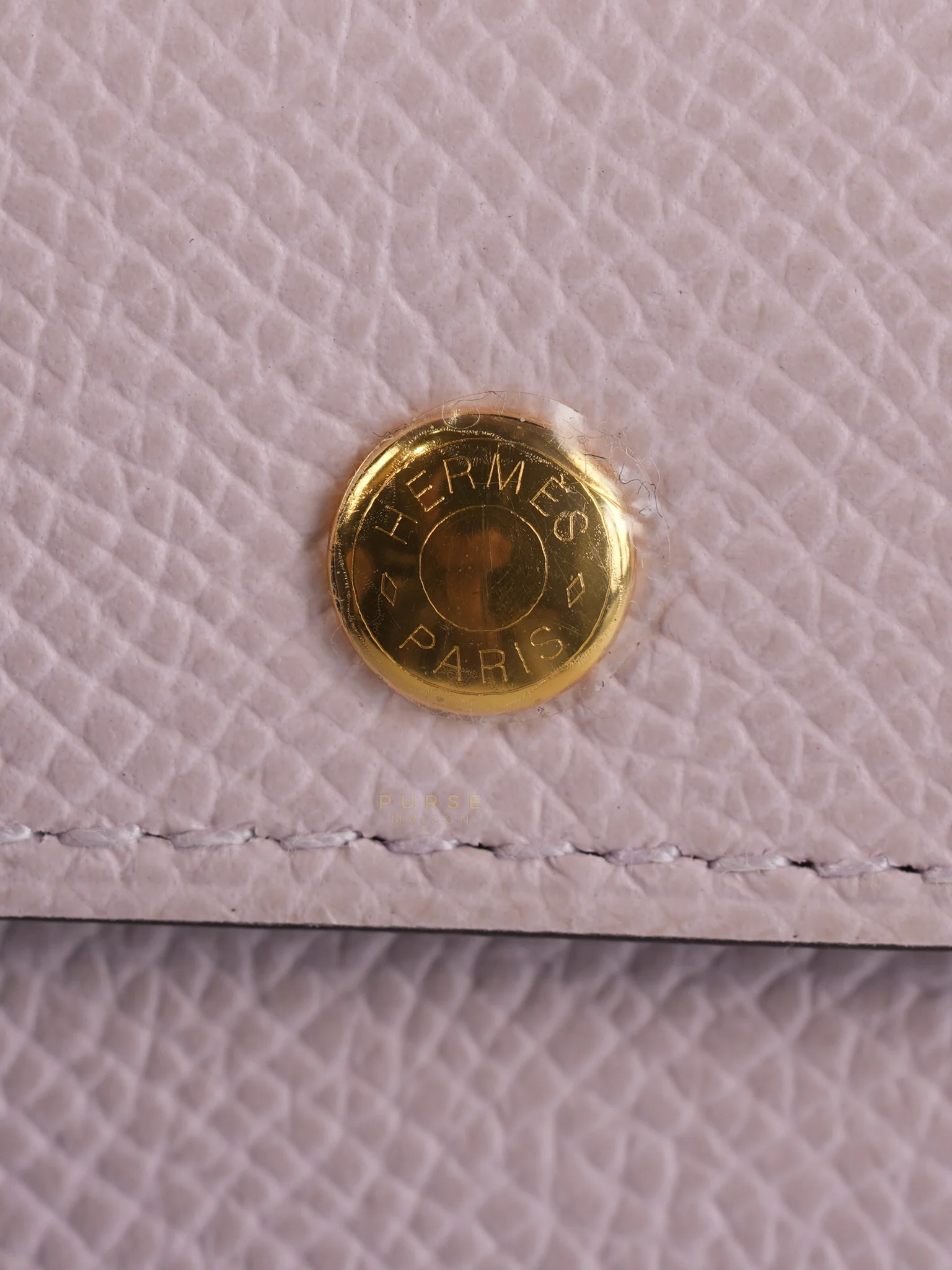 Hermes Kelly Pocket Belt Mauve Pale Epsom in Gold Hardware Stamp W (2024) - Image 23