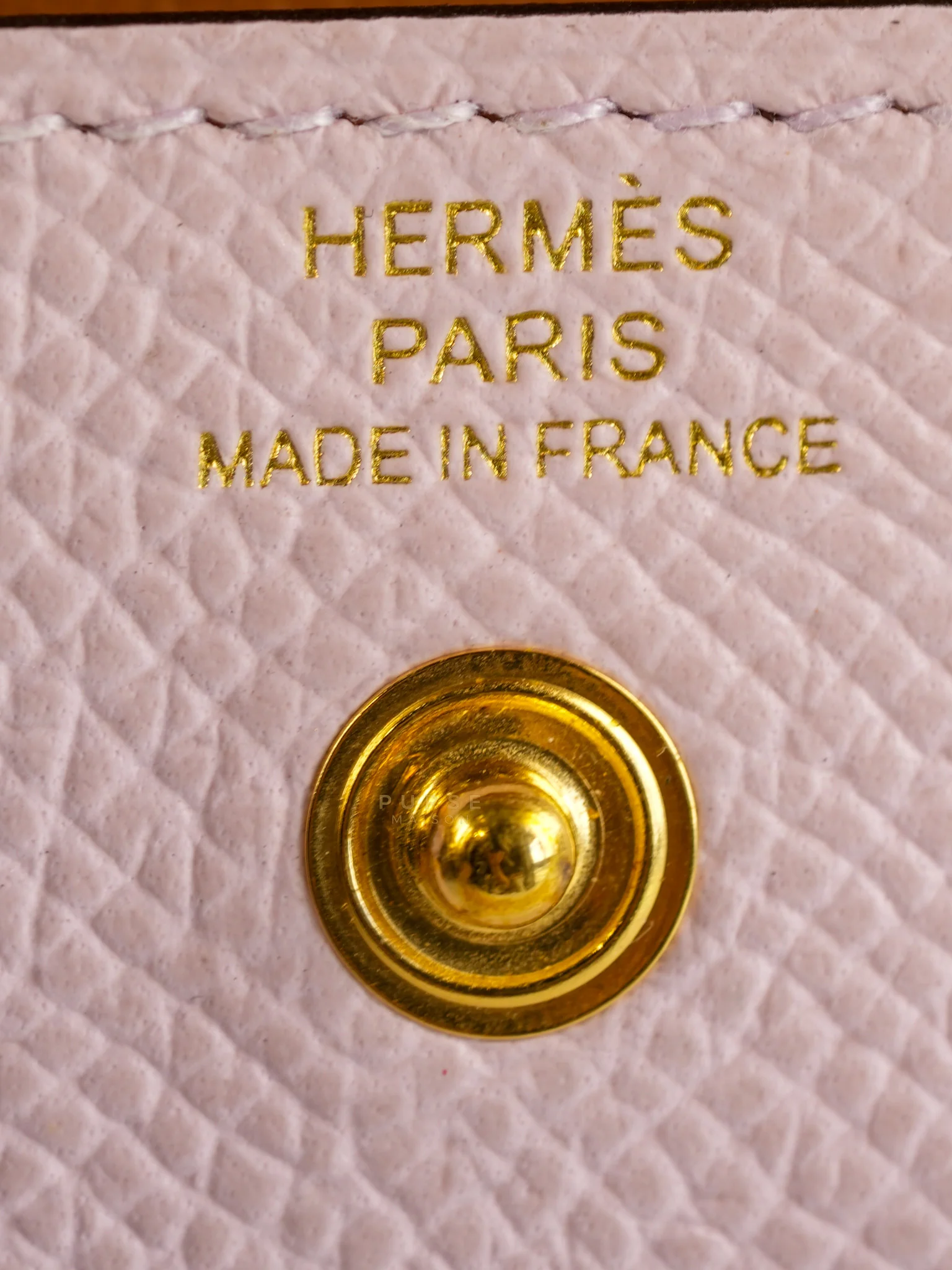 Hermes Kelly Pocket Belt Mauve Pale Epsom in Gold Hardware Stamp W (2024) - Image 32