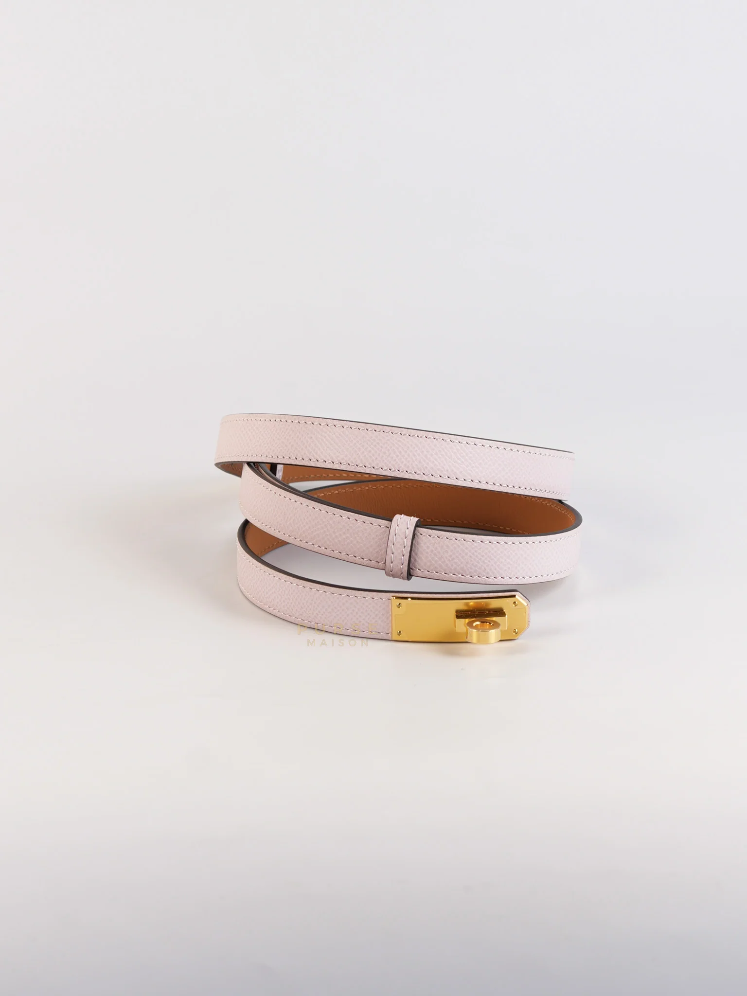 Hermes Kelly Pocket Belt Mauve Pale Epsom in Gold Hardware Stamp W (2024) - Image 8