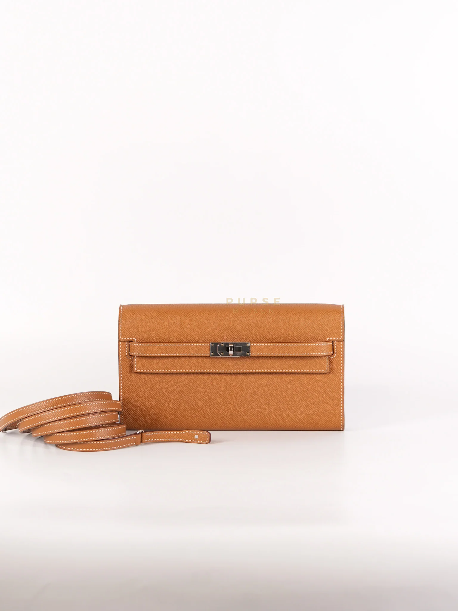Hermes Kelly to Go in Gold Epsom Leather Palladium Hardware Stamp U(2022)