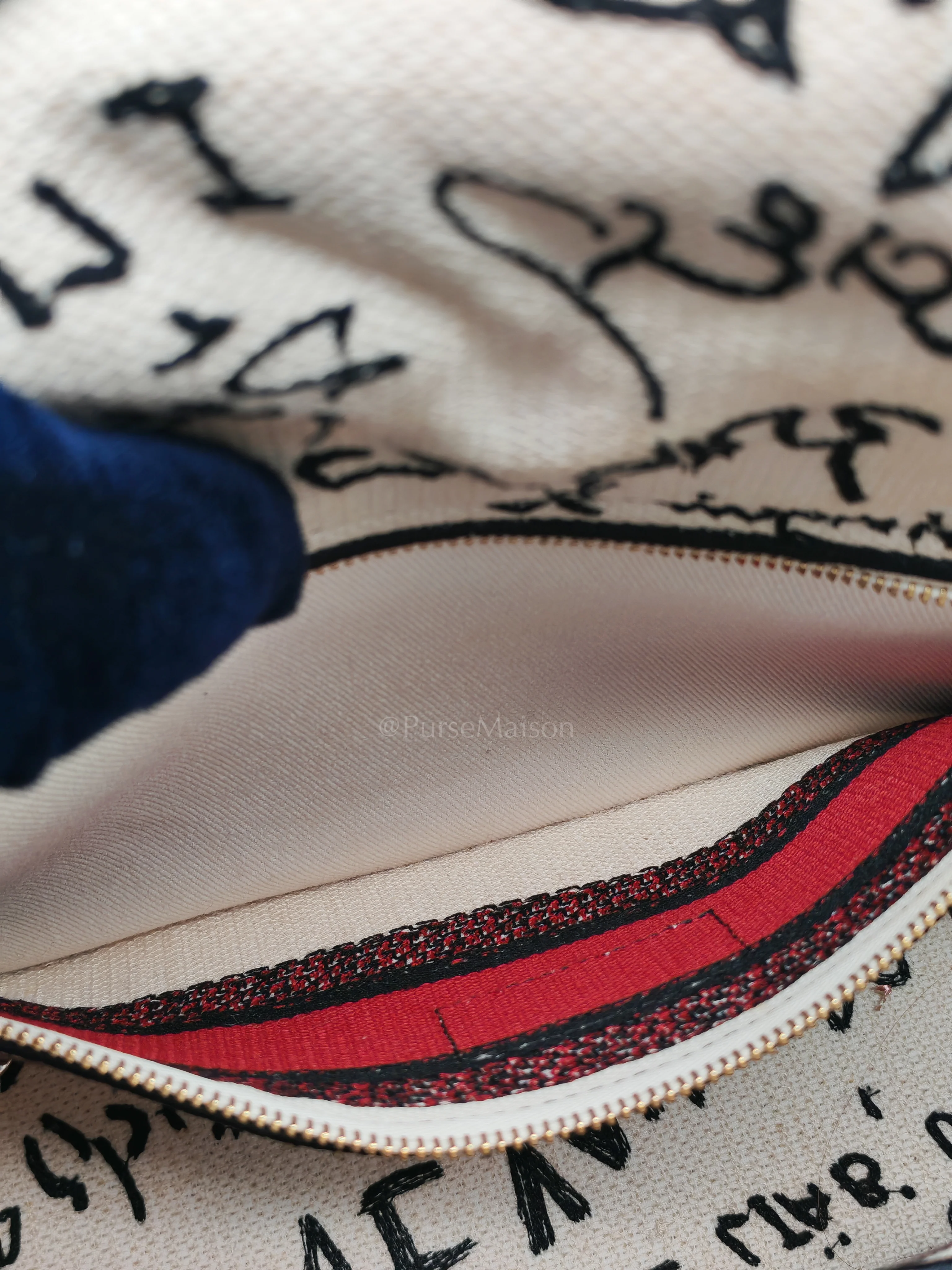 Christian Dior Lady D-Lite Medium in Latte Multicolor Dioramour Graffiti Embroidery & Light Gold Hardware - Image 29