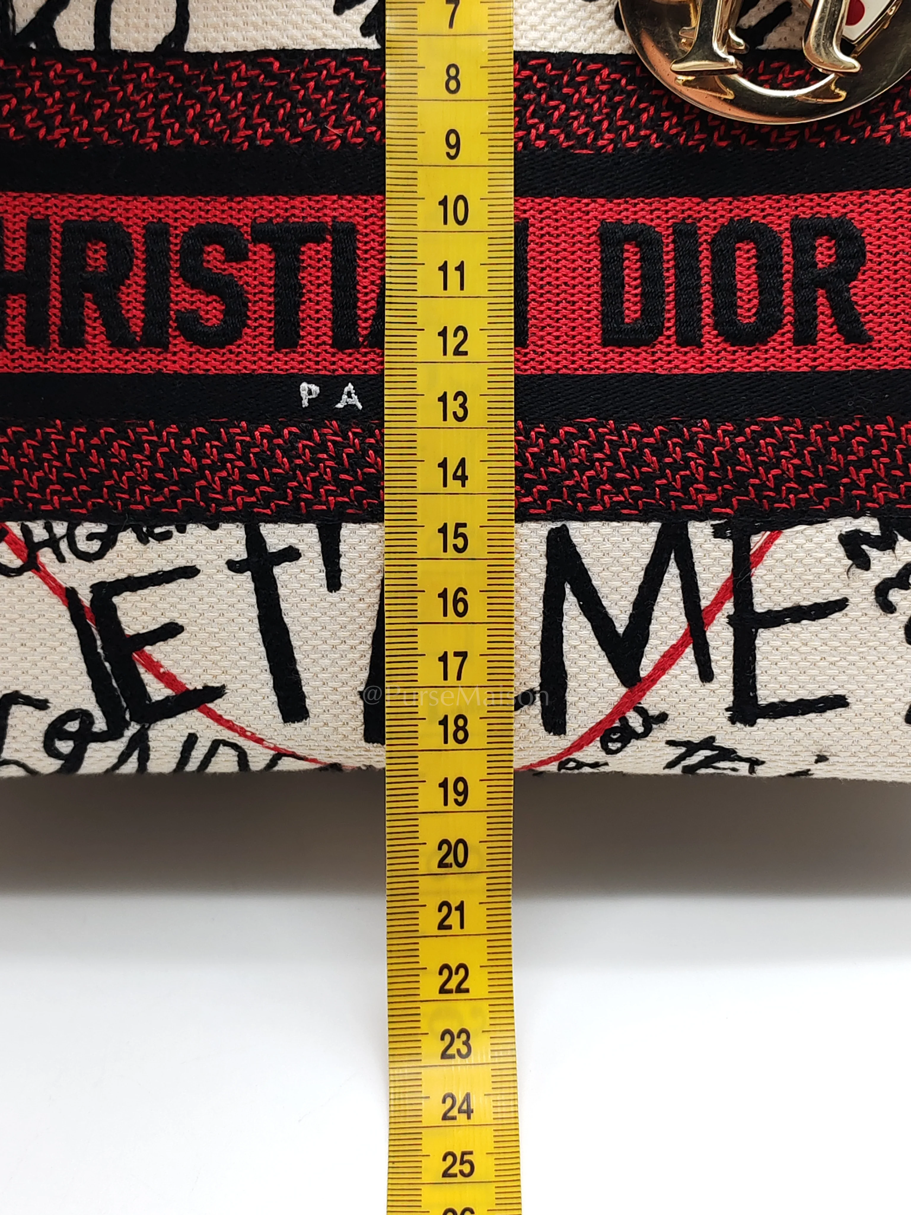 Christian Dior Lady D-Lite Medium in Latte Multicolor Dioramour Graffiti Embroidery & Light Gold Hardware - Image 36