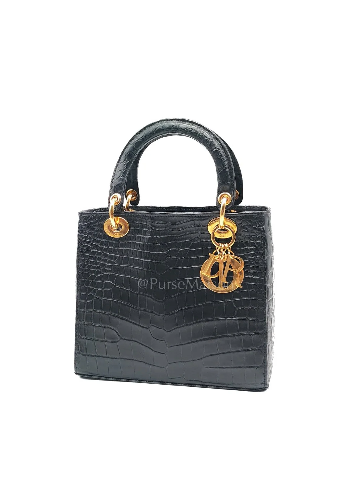 Christian Dior Lady Dior Medium Vintage in Matte Crocodile Leather Handbag - Image 3