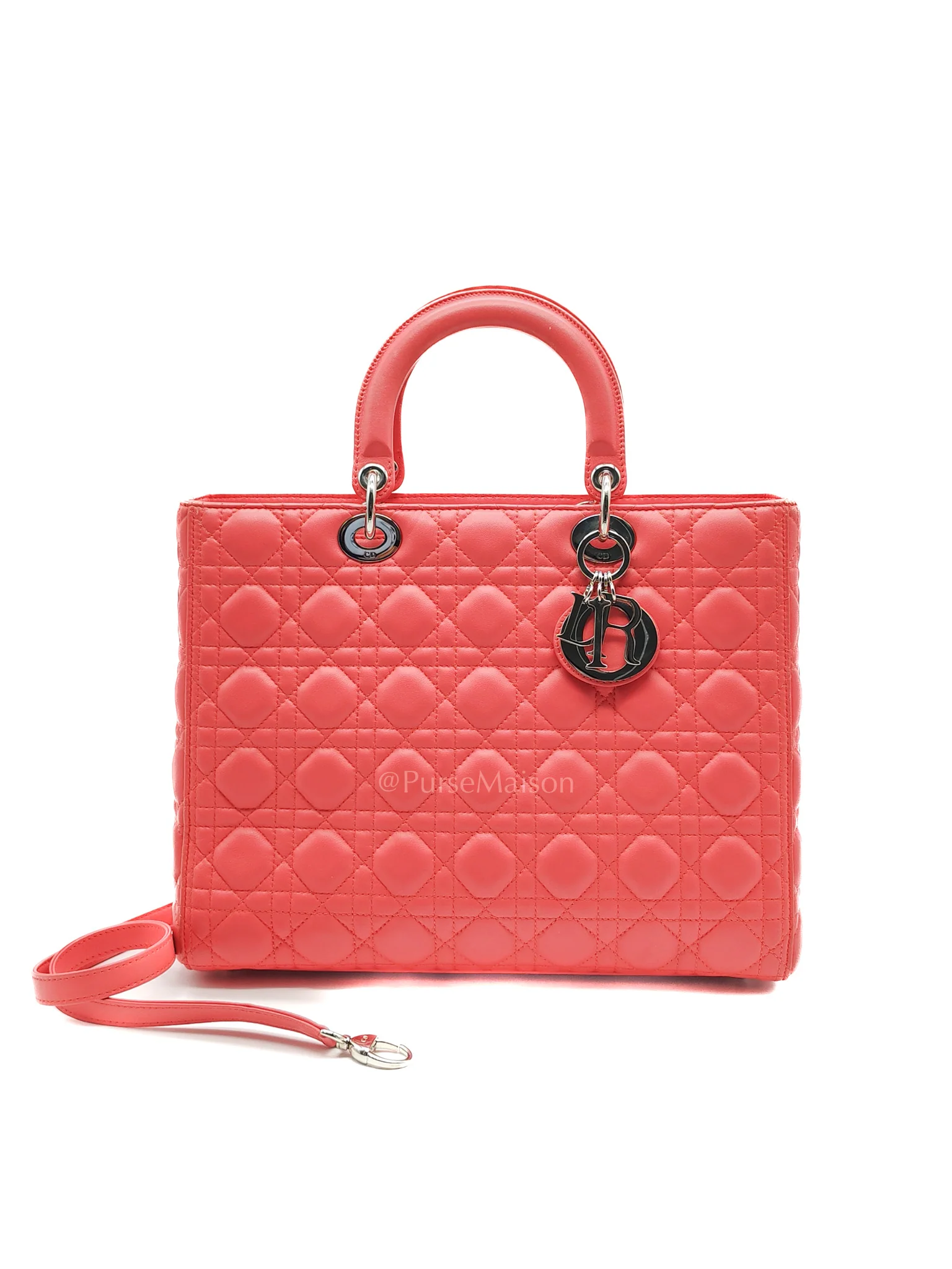 Christian Dior Lady Dior Large in Salmon Cannage Lambskin Leather Shoulder Bag - Image 3