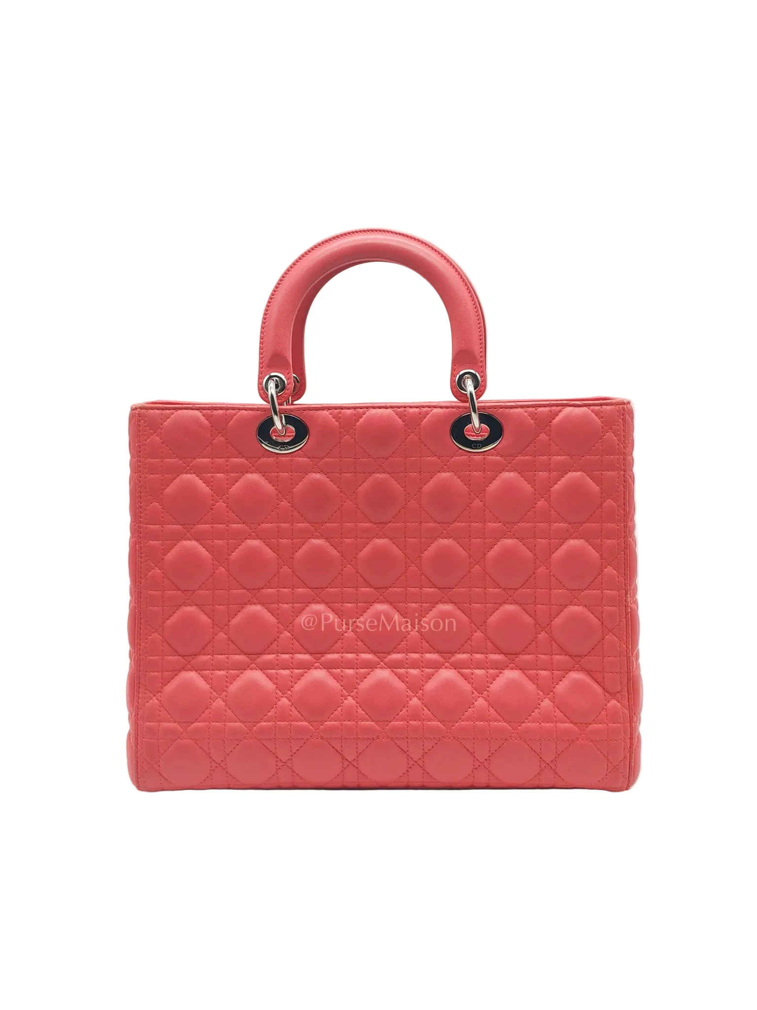 Christian Dior Lady Dior Large in Salmon Cannage Lambskin Leather Shoulder Bag - Image 4