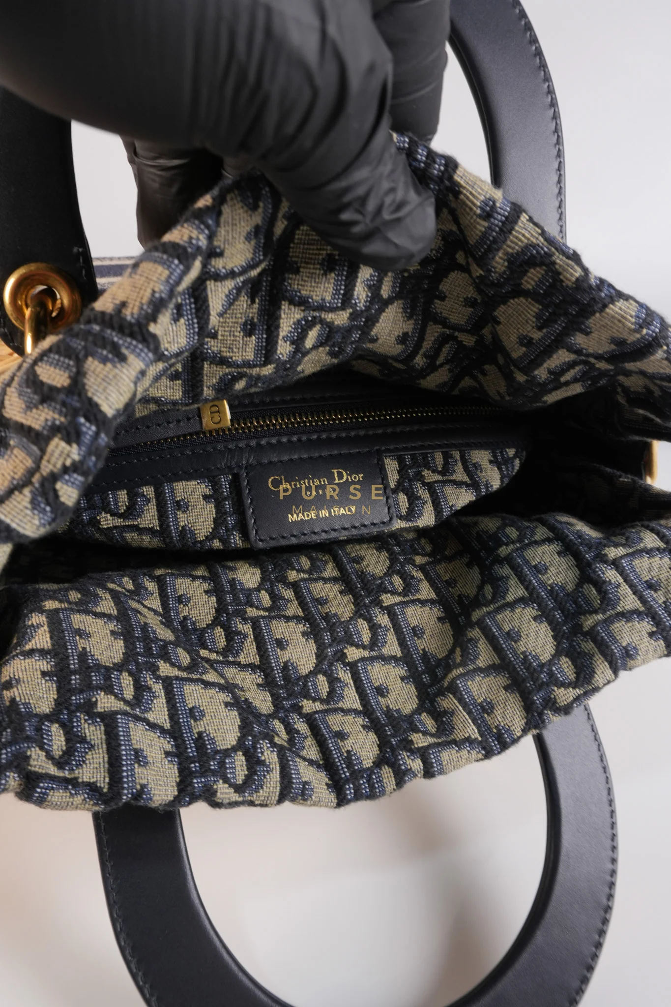Christian Dior Lady Dior Wicker Medium in Blue Natural Rattan & Oblique Jacquard - Image 22
