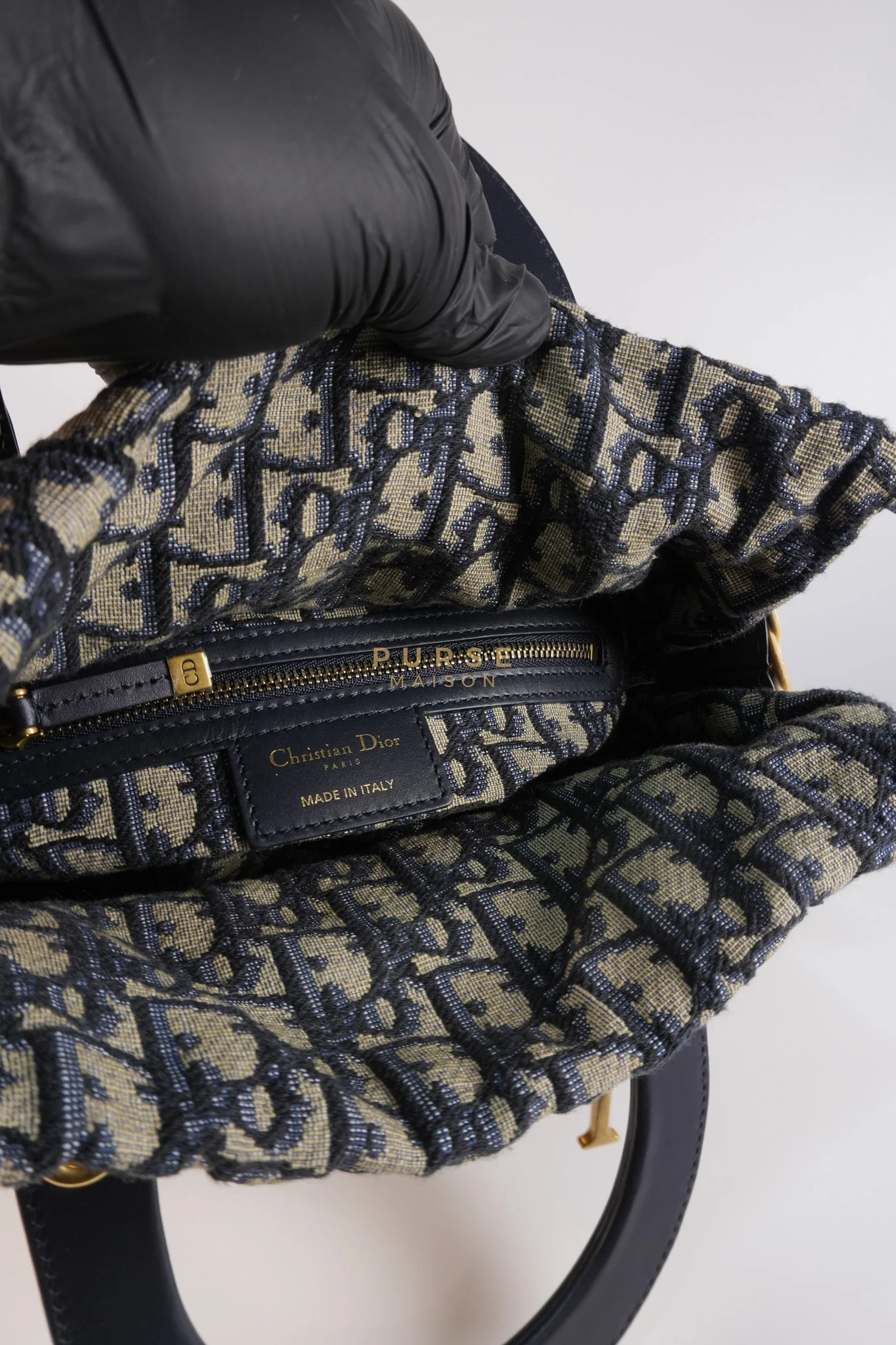 Christian Dior Lady Dior Wicker Medium in Blue Natural Rattan & Oblique Jacquard - Image 24