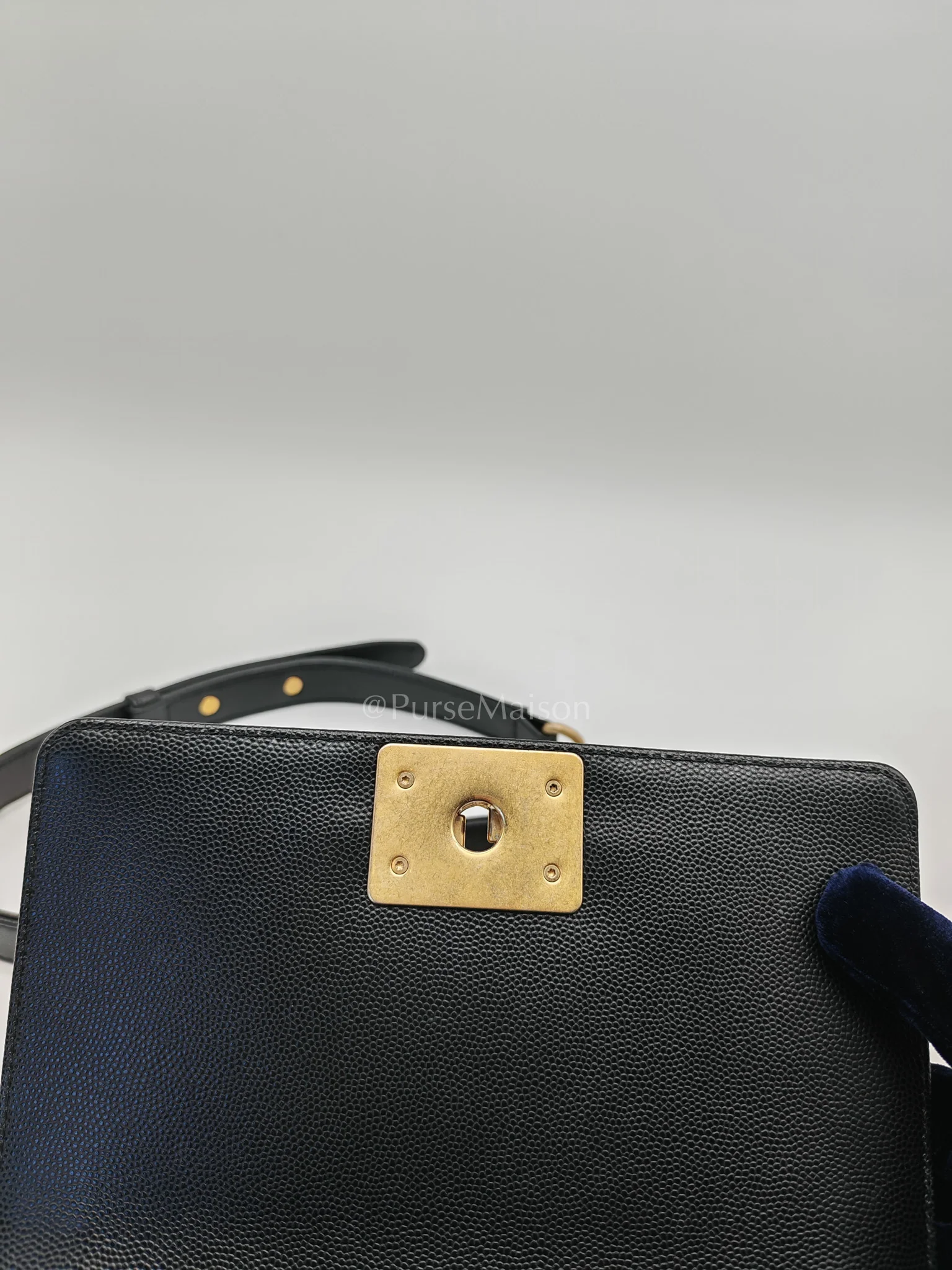 Chanel Boy Small in Black Quilted Calfskin Leather and Aged Gold Hardware (Microchip) - Image 17