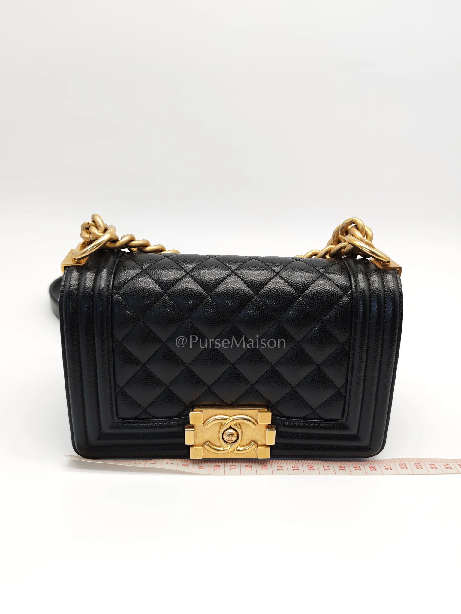 Chanel Boy Small in Black Quilted Calfskin Leather and Aged Gold Hardware (Microchip) - Image 22