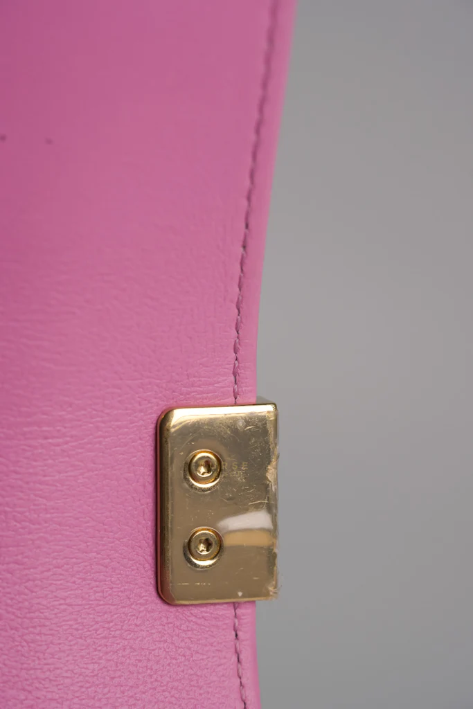 Chanel Boy Old Medium Chevron in Light Pink Lambskin Leather and Light Gold Hardware  (Microchip) - Image 12