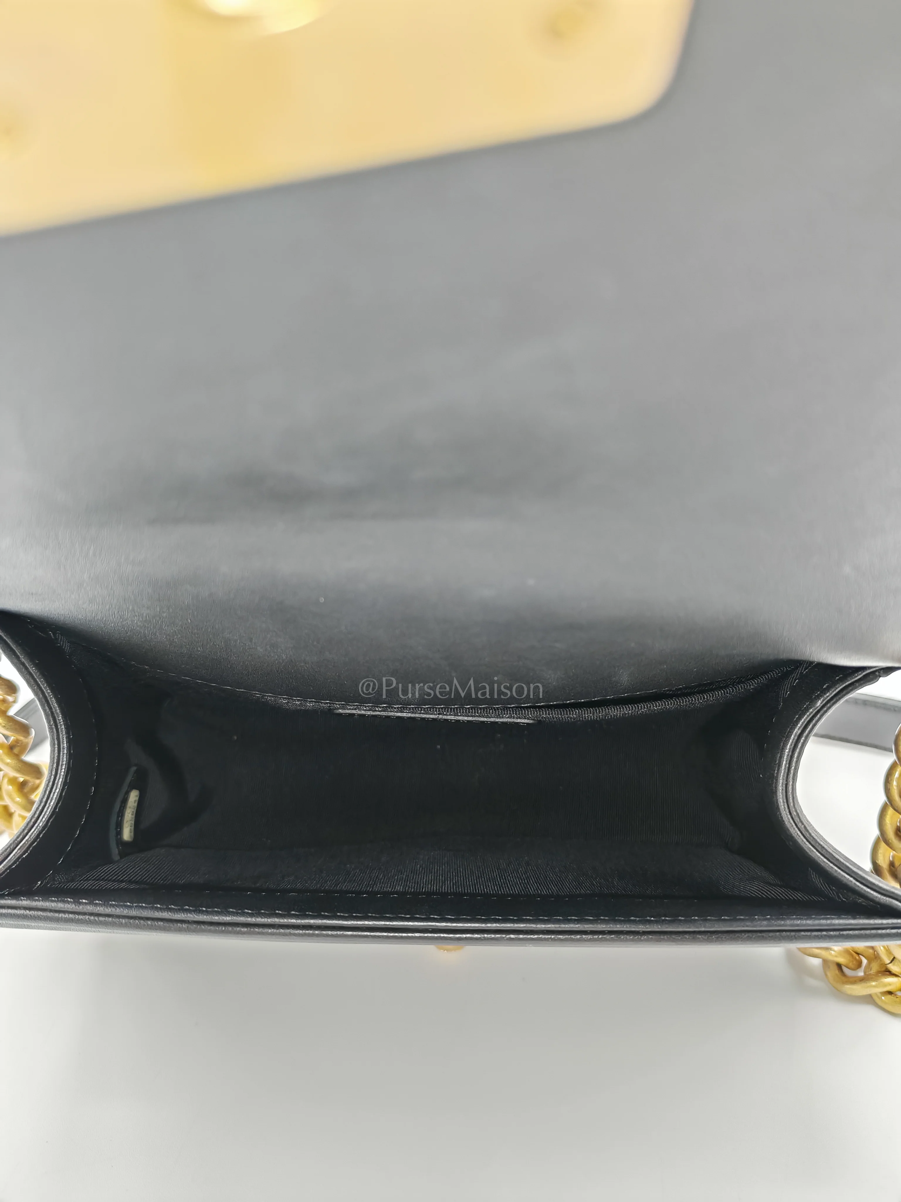 Chanel Le Boy Small Black Calfskin Leather in Aged Gold Hardware (Series 28) - Image 17