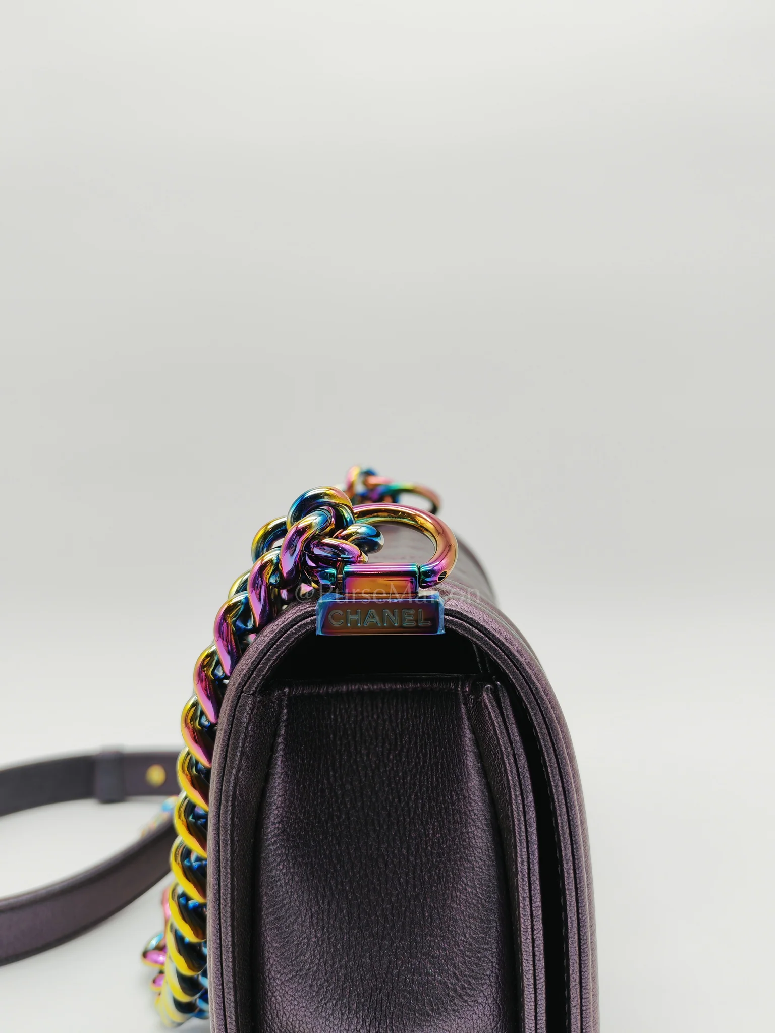Chanel Le boy Small Iridescent Purple Mermaid Quilted Goatskin in Rainbow Hardware (Series 21) - Image 13