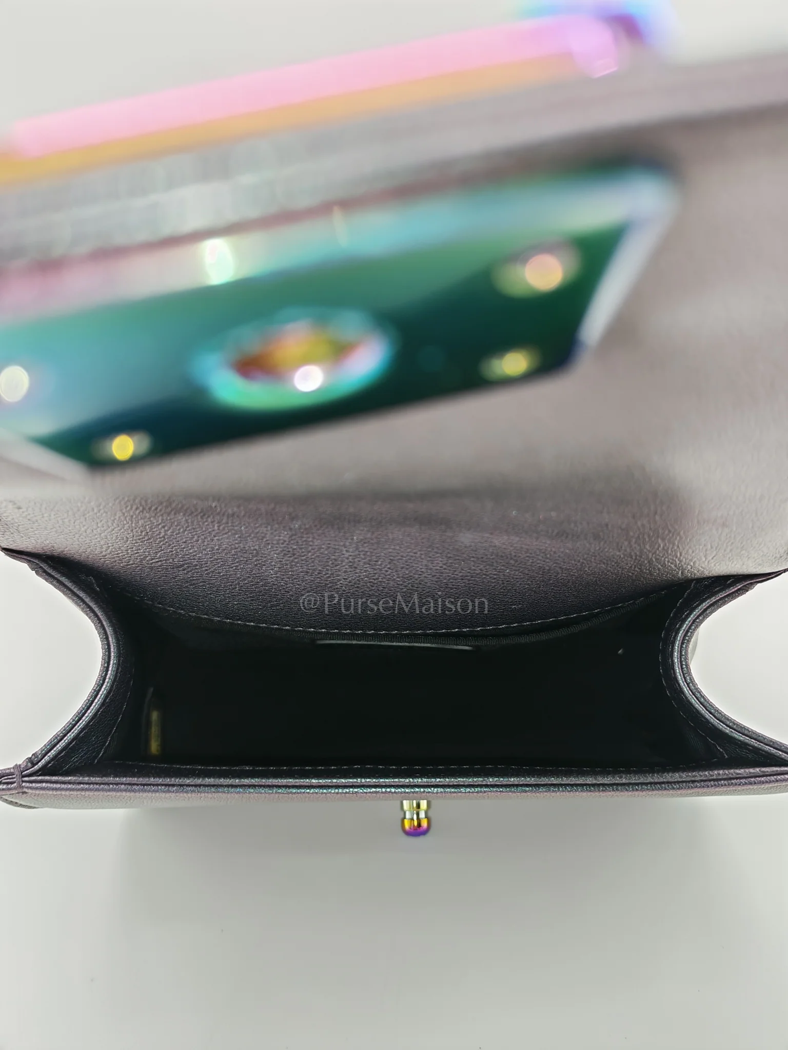 Chanel Le boy Small Iridescent Purple Mermaid Quilted Goatskin in Rainbow Hardware (Series 21) - Image 18