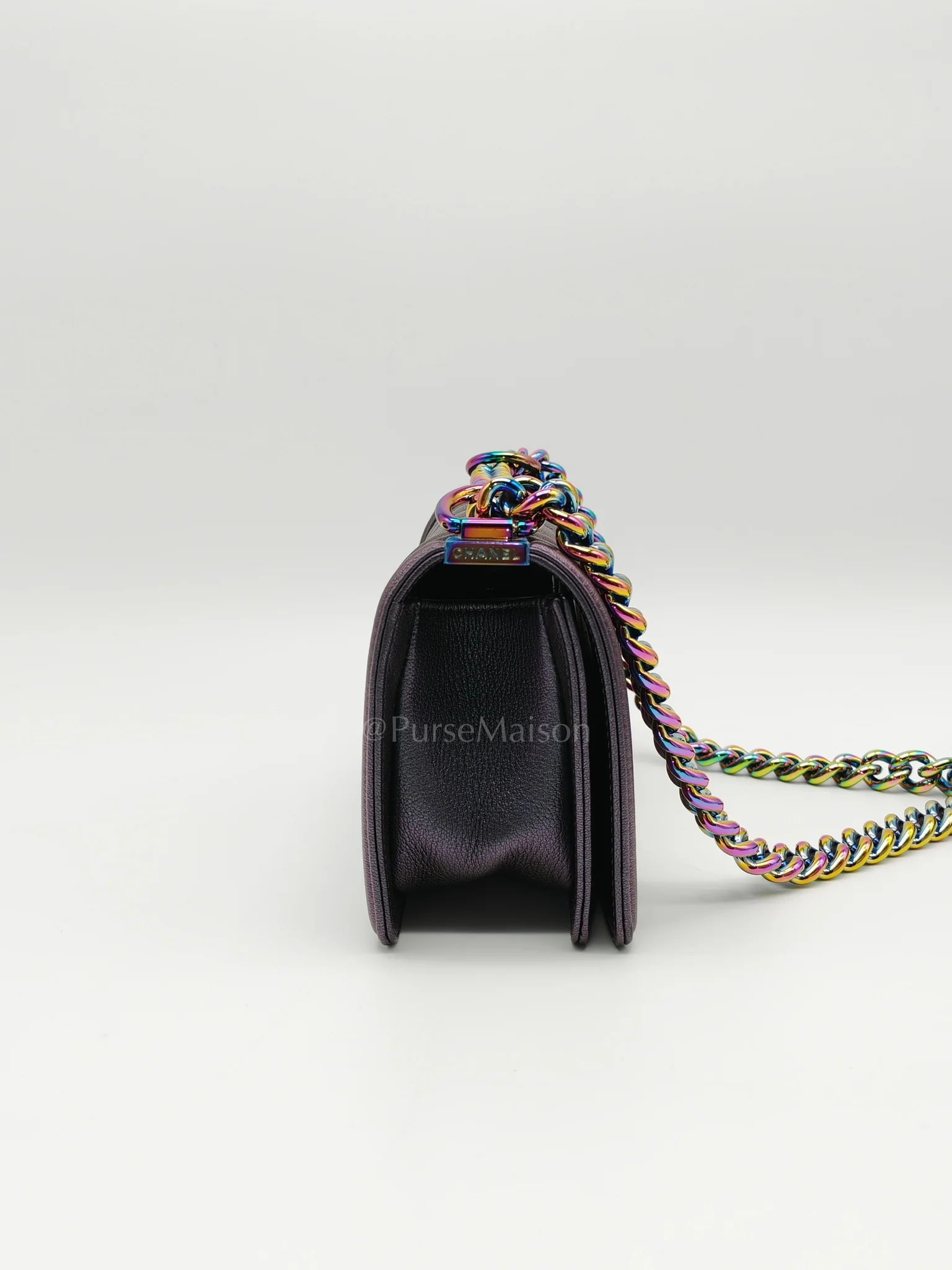 Chanel Le boy Small Iridescent Purple Mermaid Quilted Goatskin in Rainbow Hardware (Series 21) - Image 5