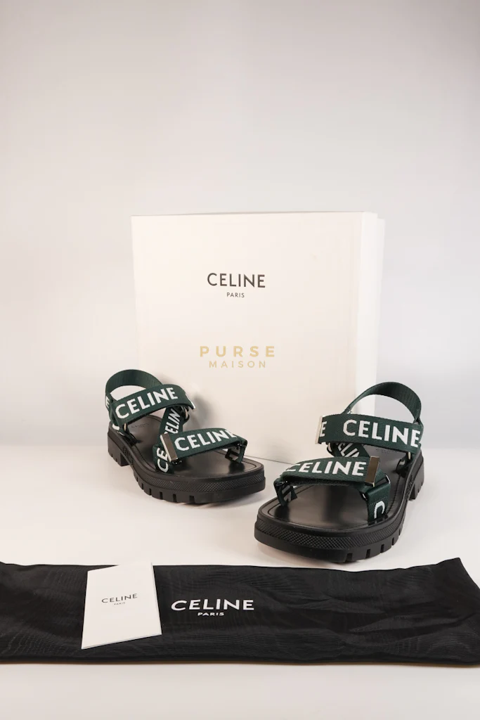 Celine Leo Sandals in Black/Green Size 38 EU (24cm) - Image 28