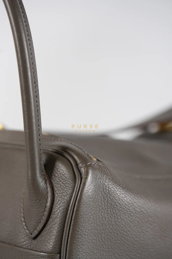 Hermes Lindy 26 in Taupe Evercolor Leather & Gold Hardware Stamp Z (2021) - Image 21