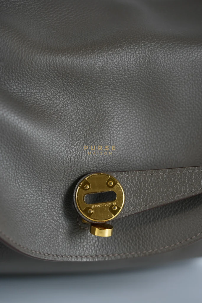 Hermes Lindy 26 in Taupe Evercolor Leather & Gold Hardware Stamp Z (2021) - Image 35