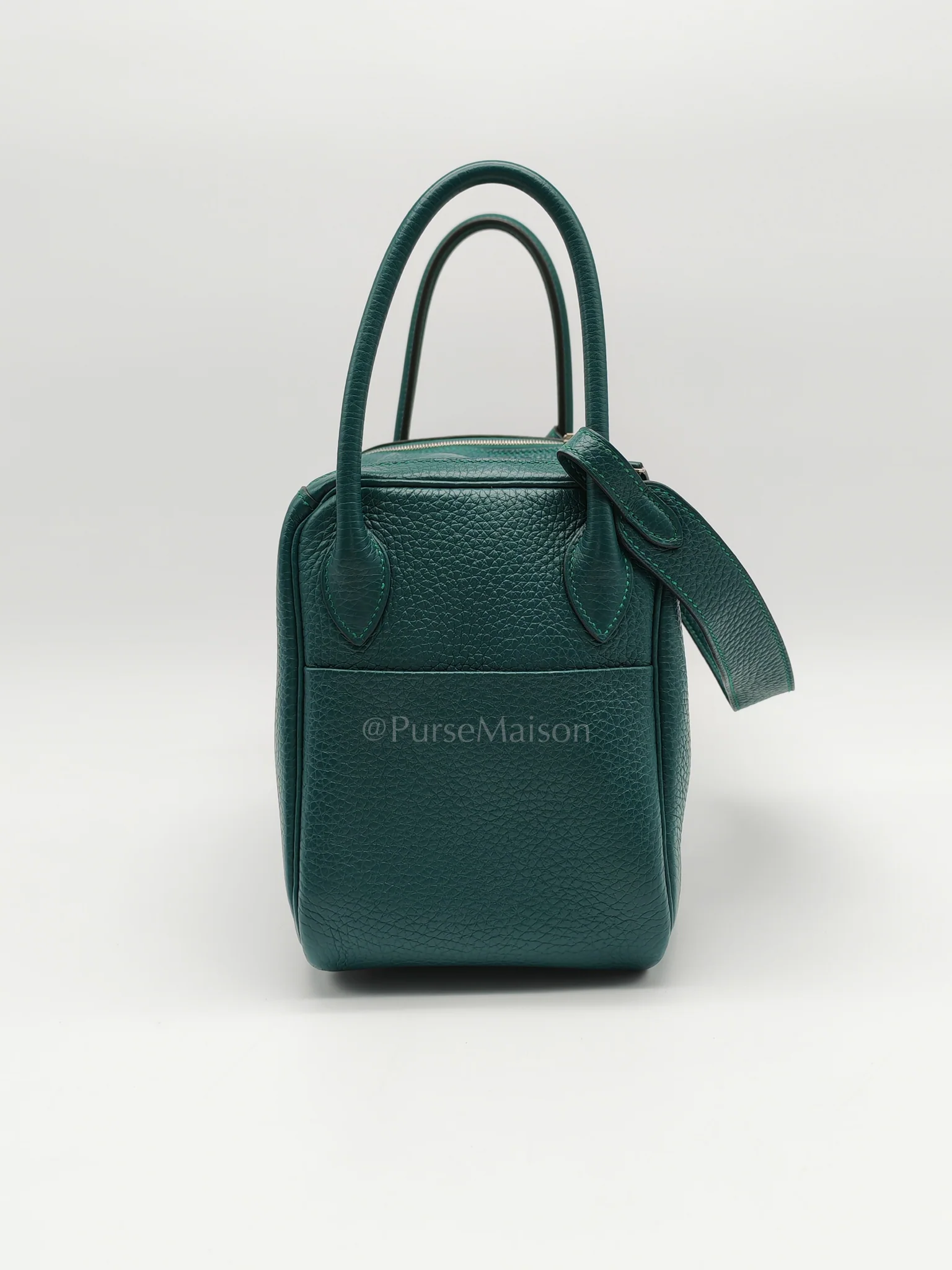 Hermes Lindy 26 Malachite Green Clemence Leather and Palladium Hardware Stamp A (2017) - Image 6
