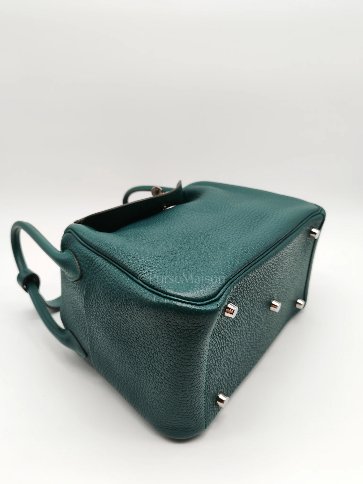 Hermes Lindy 26 Malachite Green Clemence Leather and Palladium Hardware Stamp A (2017) - Image 8
