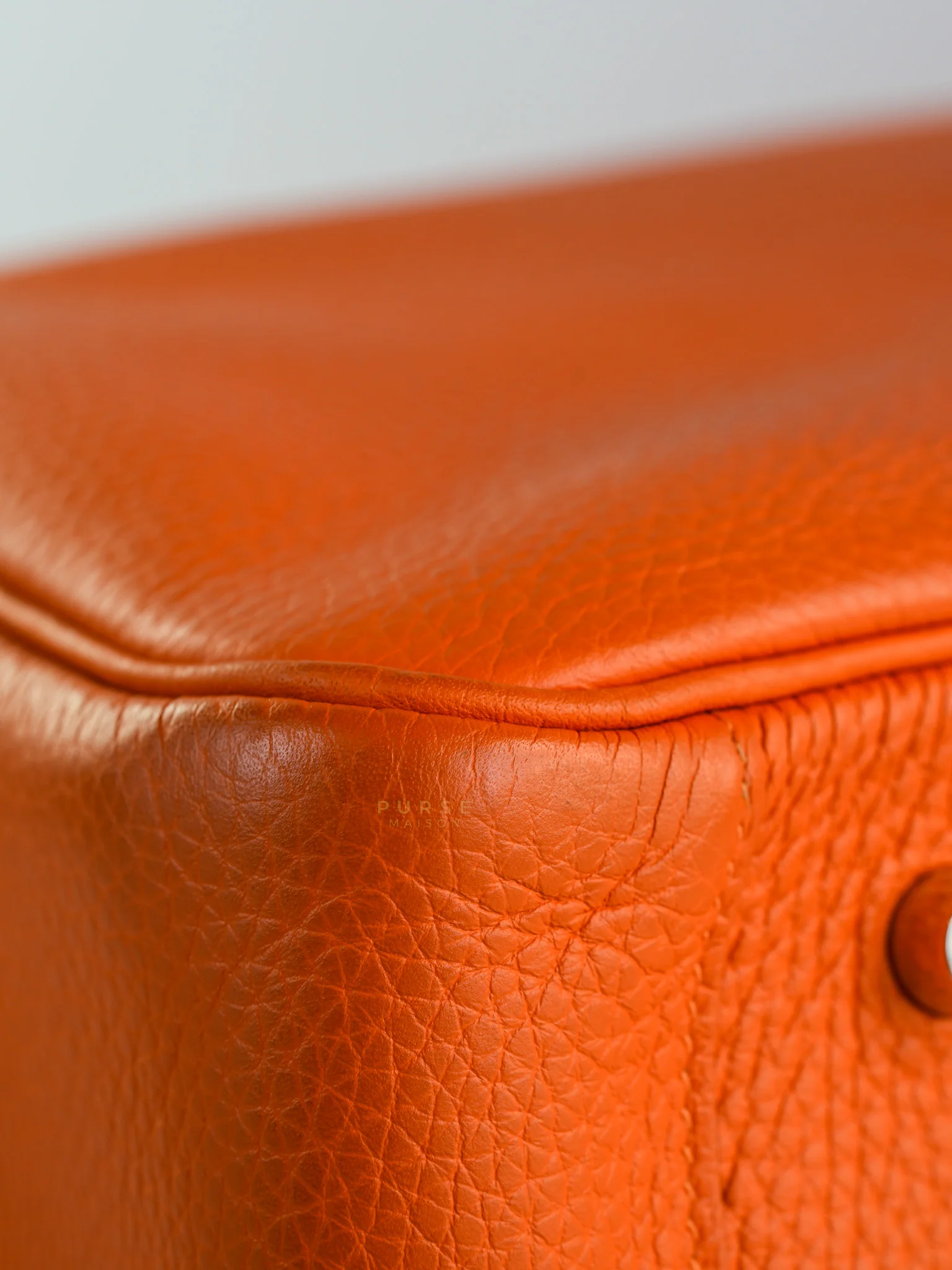 Hermes Lindy 34 Orange Clemence Leather and Palladium Hardware Stamp Square O (2011) - Image 12