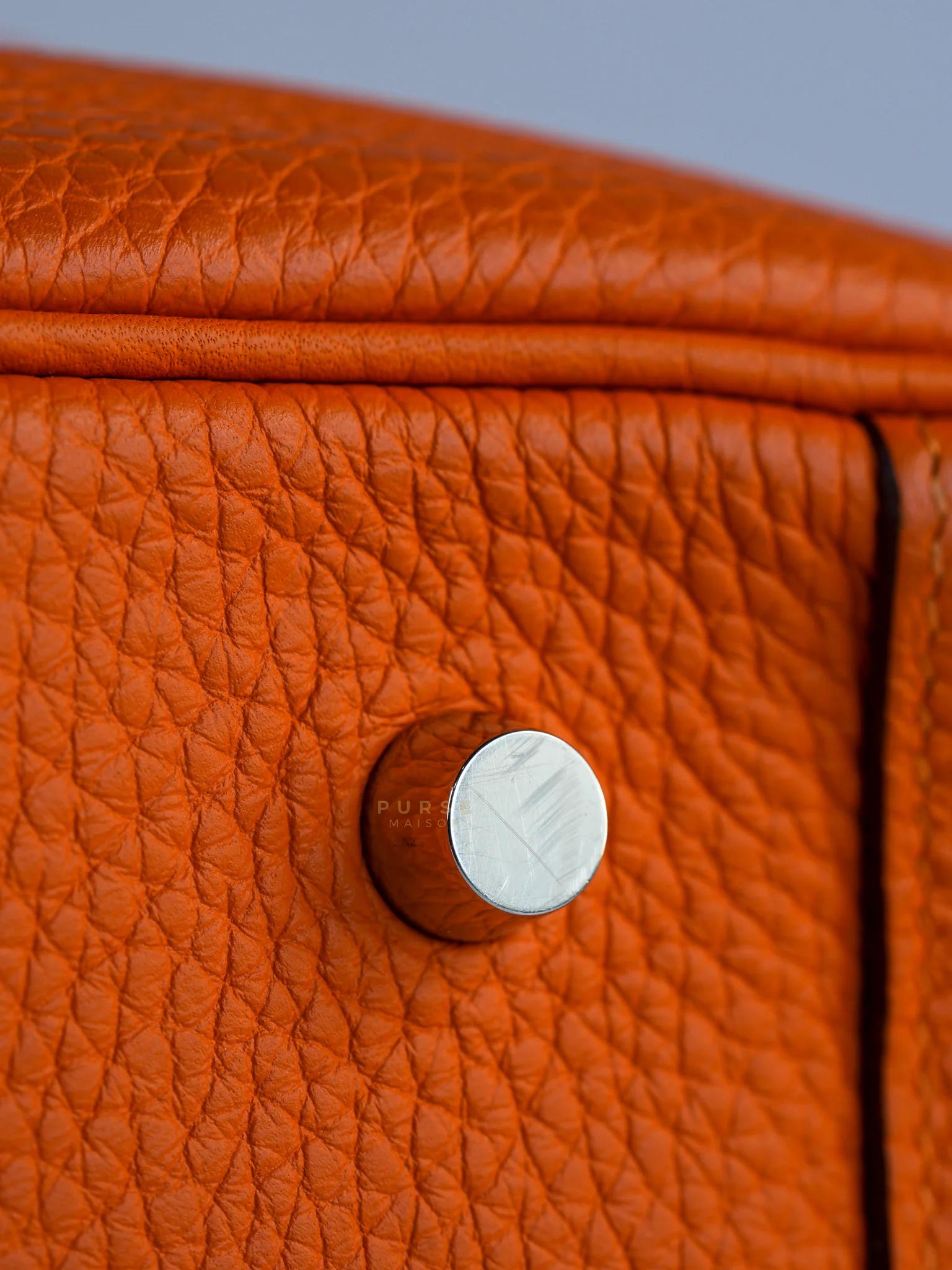 Hermes Lindy 34 Orange Clemence Leather and Palladium Hardware Stamp Square O (2011) - Image 17