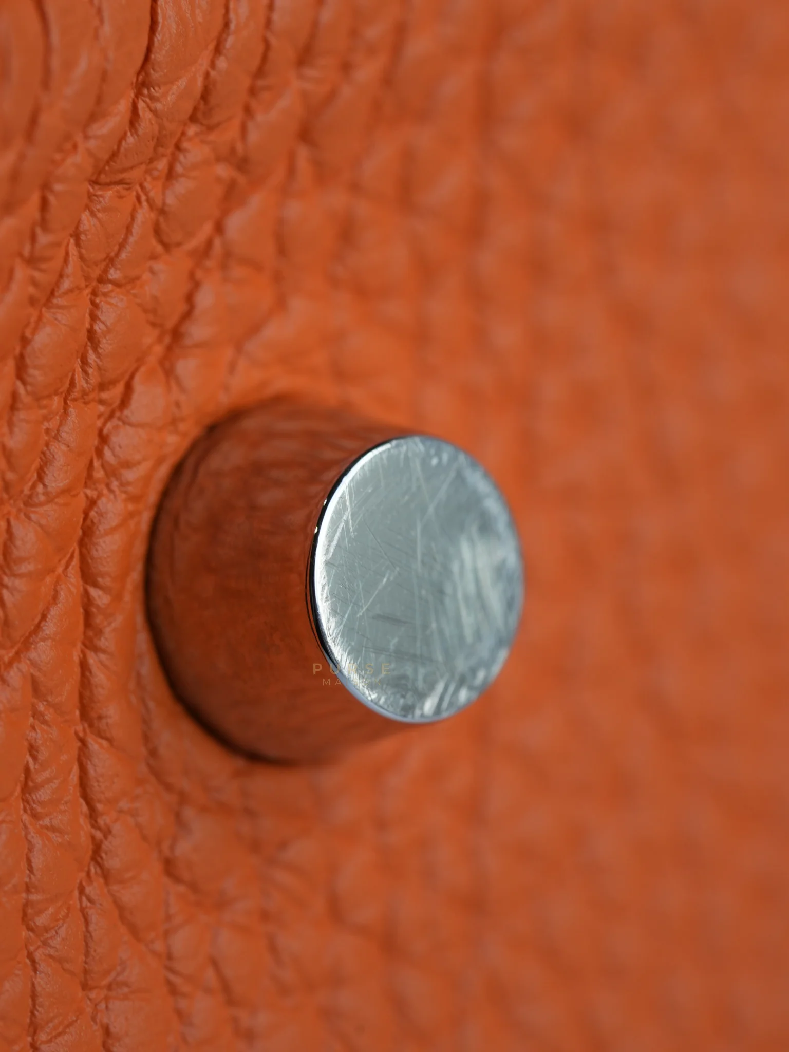 Hermes Lindy 34 Orange Clemence Leather and Palladium Hardware Stamp Square O (2011) - Image 18
