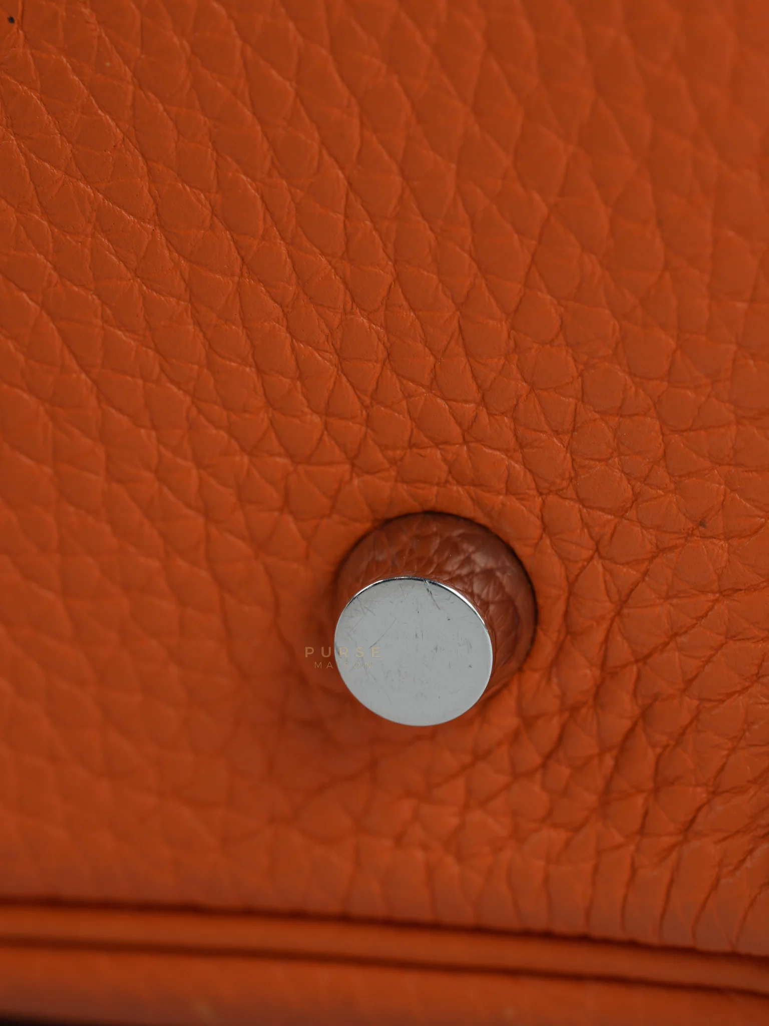 Hermes Lindy 34 Orange Clemence Leather and Palladium Hardware Stamp Square O (2011) - Image 19