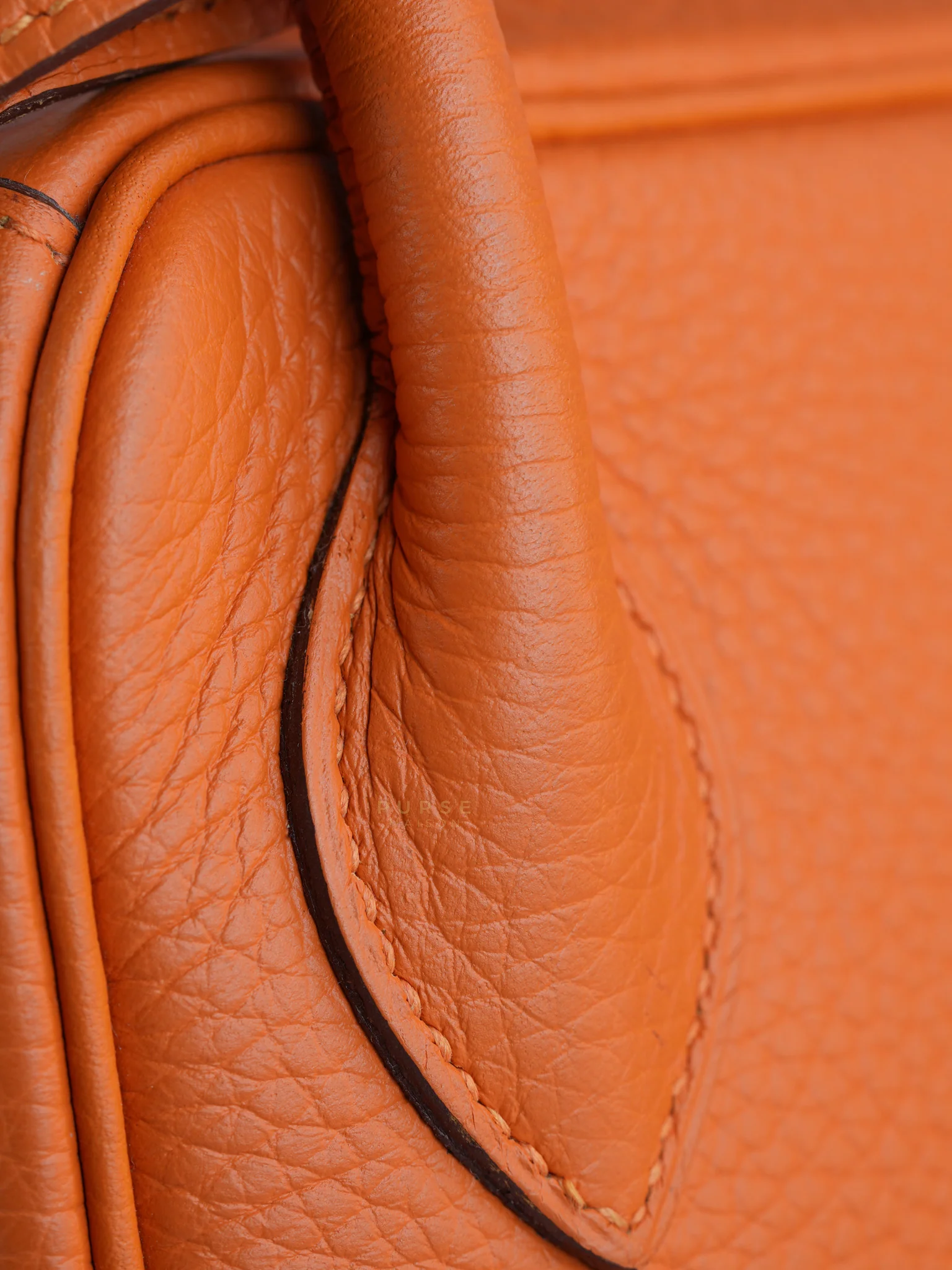 Hermes Lindy 34 Orange Clemence Leather and Palladium Hardware Stamp Square O (2011) - Image 23