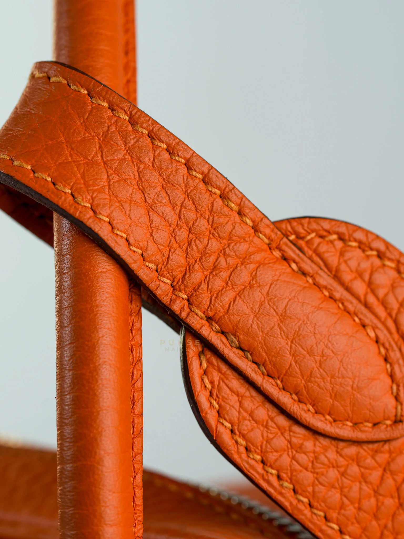 Hermes Lindy 34 Orange Clemence Leather and Palladium Hardware Stamp Square O (2011) - Image 27