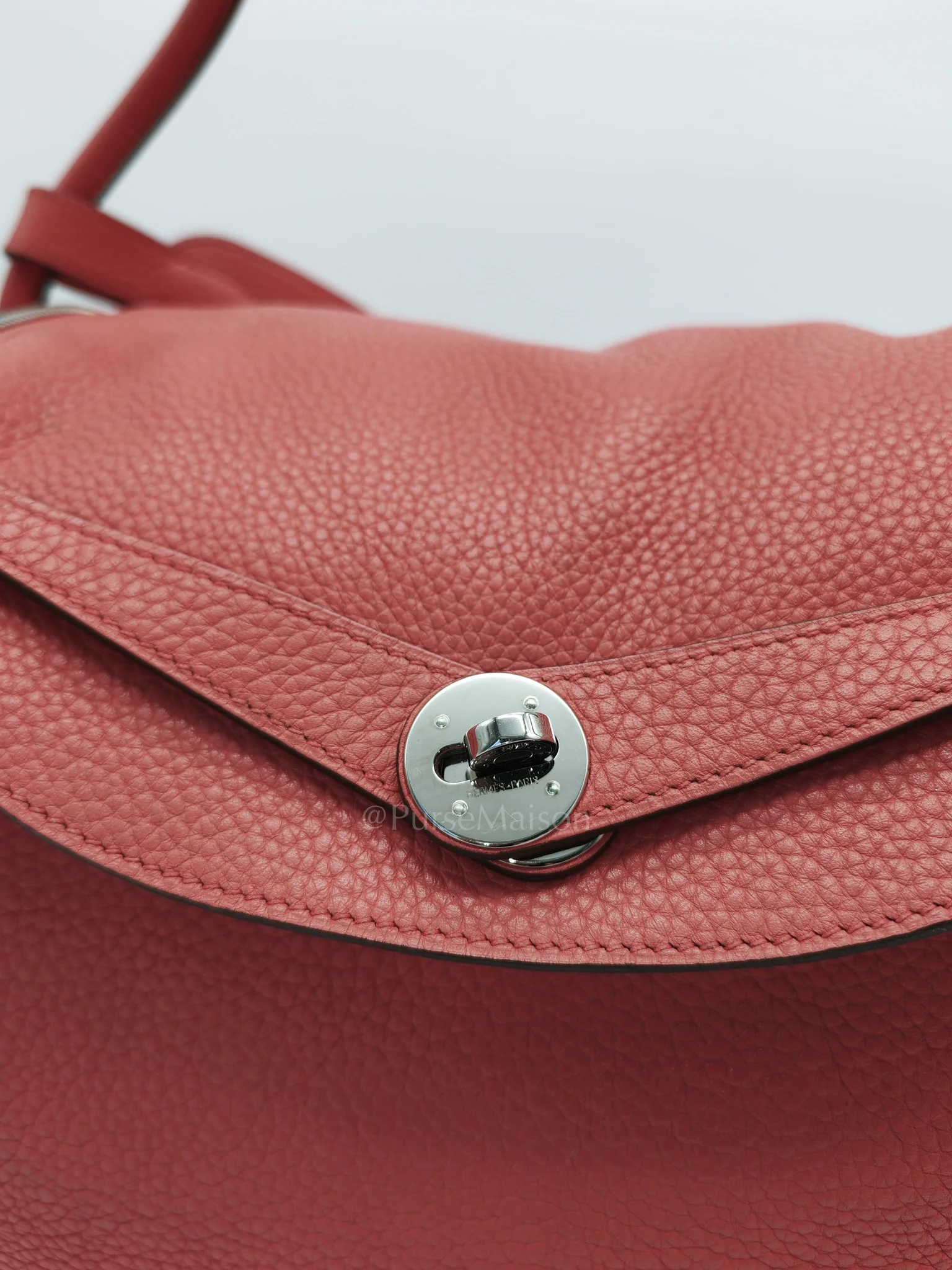 Hermes Lindy 34 Salmon Pink Clemence Leather in Palladium Hardware Stamp N Square(2010) - Image 19