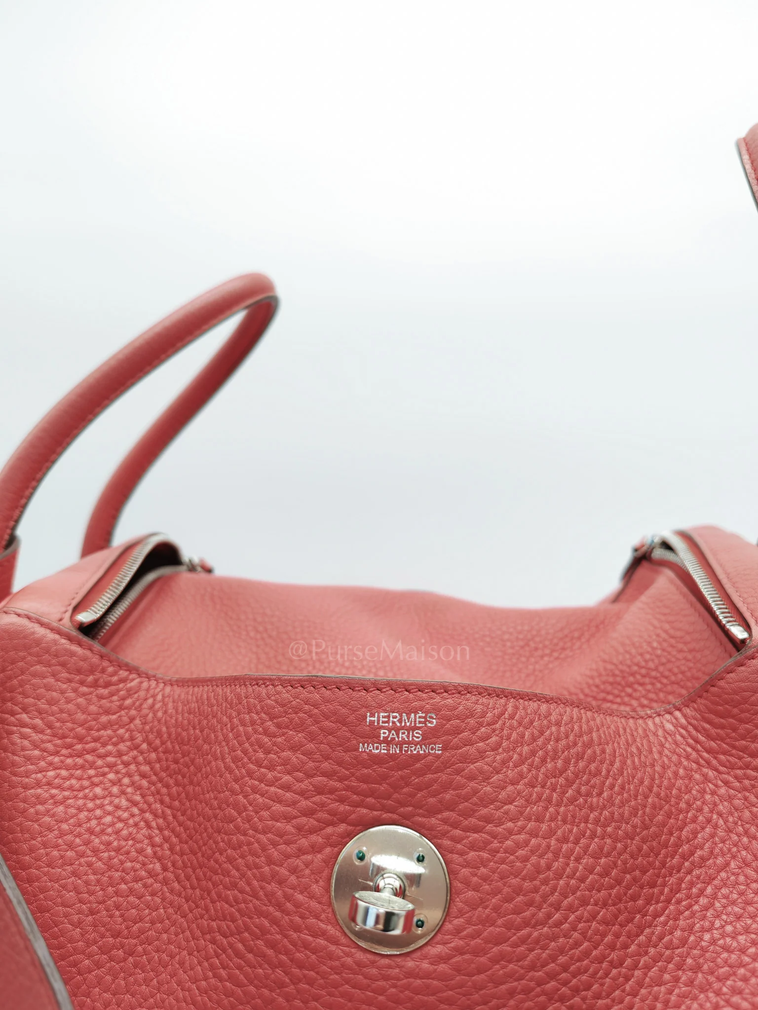 Hermes Lindy 34 Salmon Pink Clemence Leather in Palladium Hardware Stamp N Square(2010) - Image 32