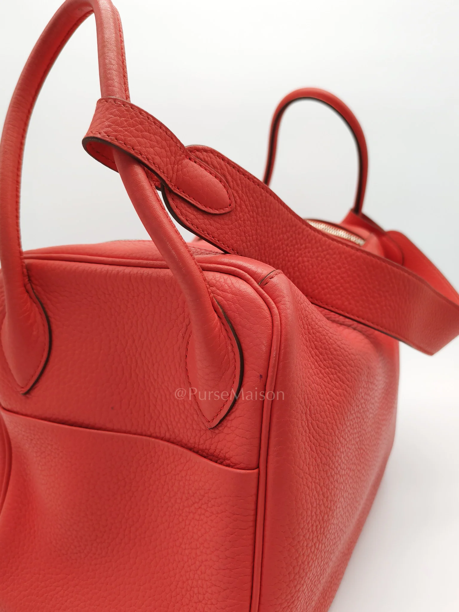 Hermes Lindy 34 Salmon Pink Clemence Leather in Palladium Hardware Stamp N Square(2010) - Image 38