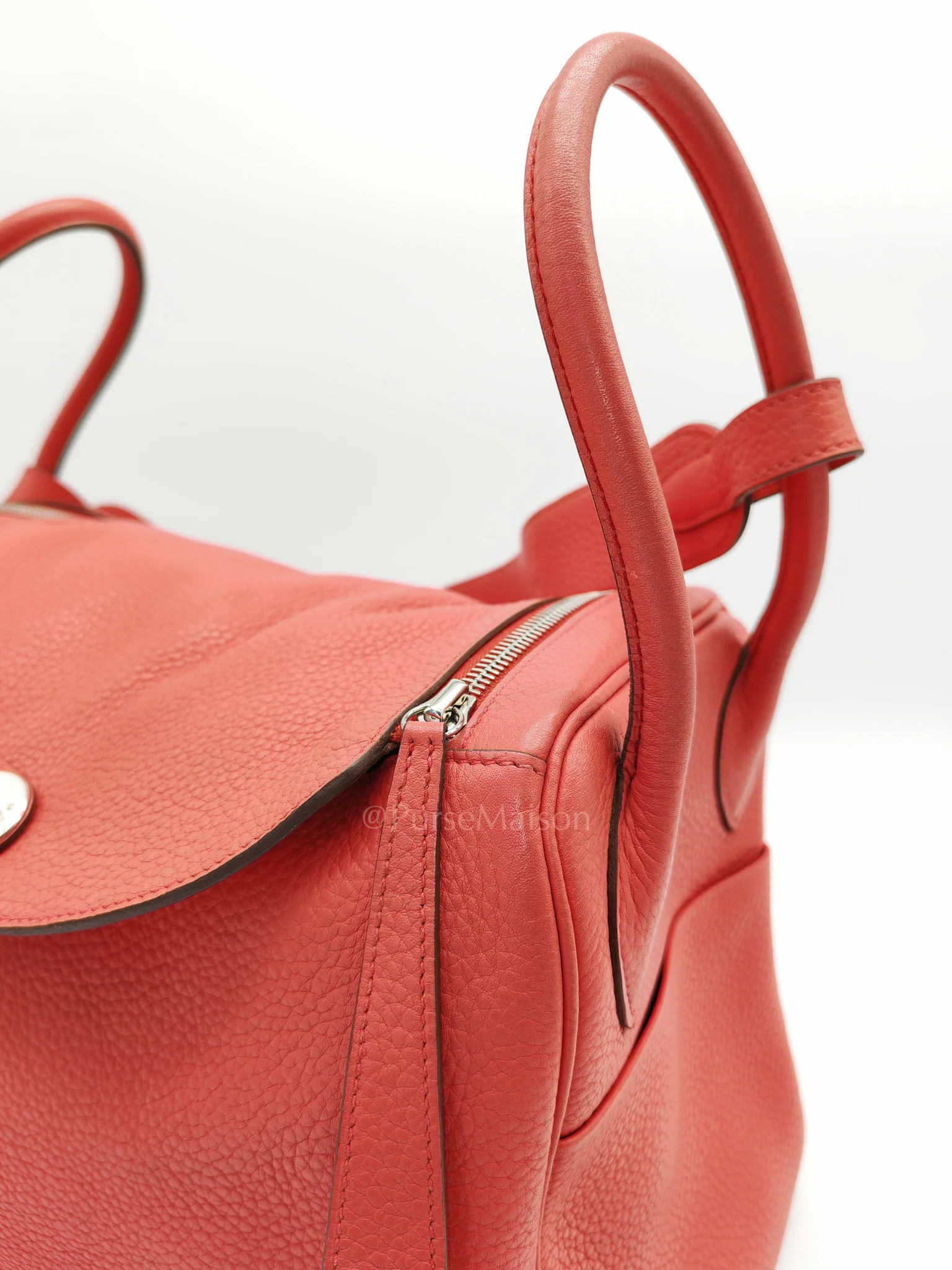 Hermes Lindy 34 Salmon Pink Clemence Leather in Palladium Hardware Stamp N Square(2010) - Image 40