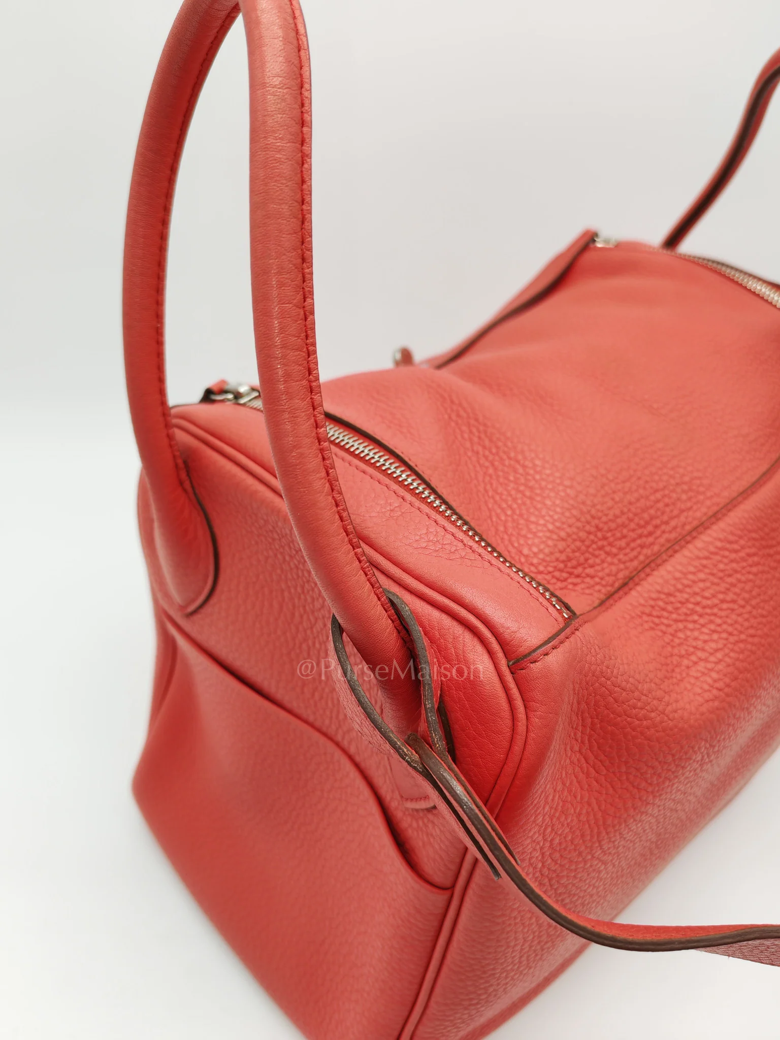 Hermes Lindy 34 Salmon Pink Clemence Leather in Palladium Hardware Stamp N Square(2010) - Image 42
