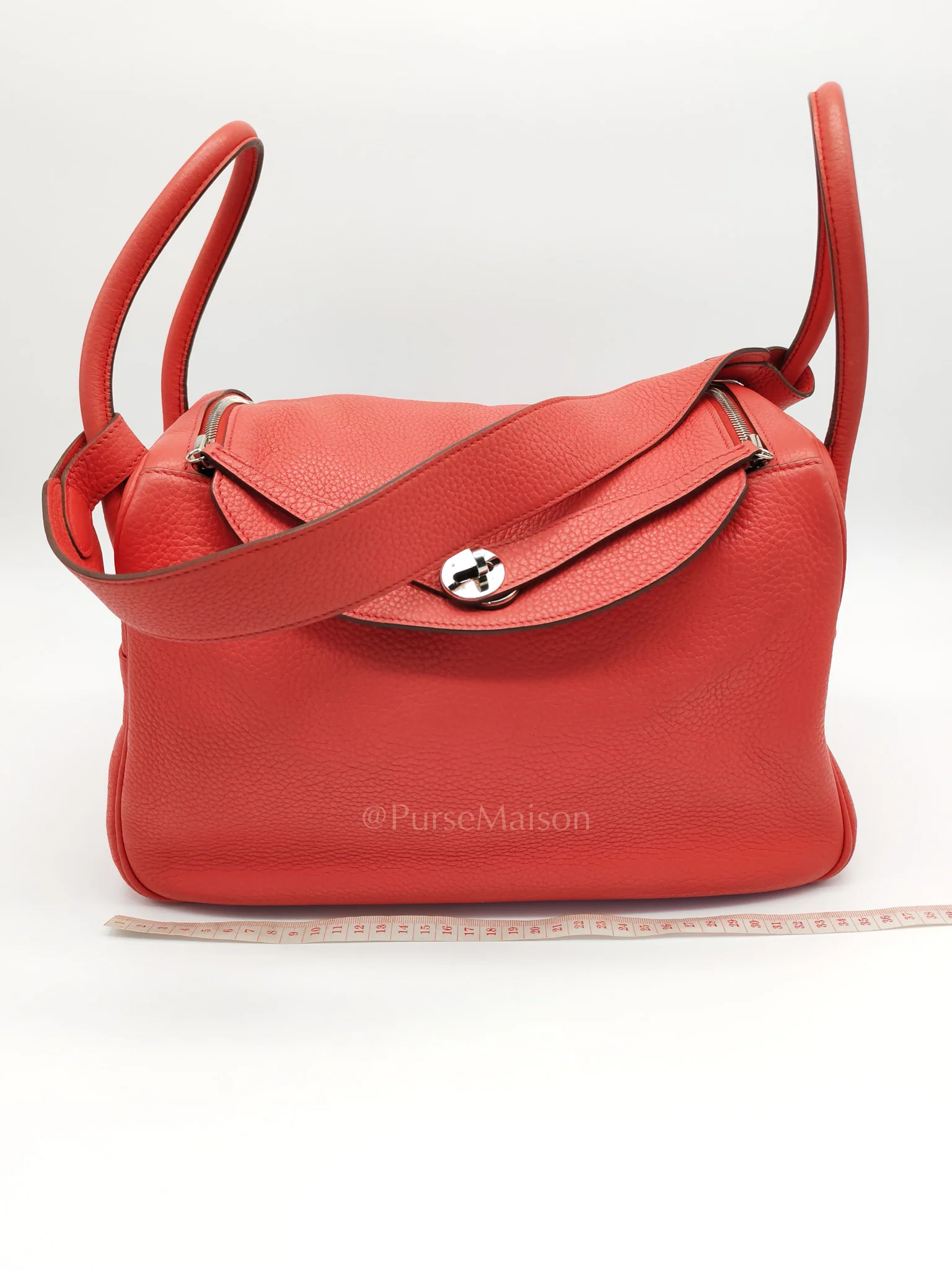 Hermes Lindy 34 Salmon Pink Clemence Leather in Palladium Hardware Stamp N Square(2010) - Image 48