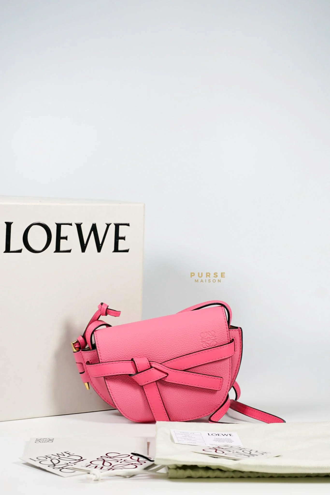 Loewe Loewe Mini Gate Cherry Pink Leather Cross Body Bag - Image 19