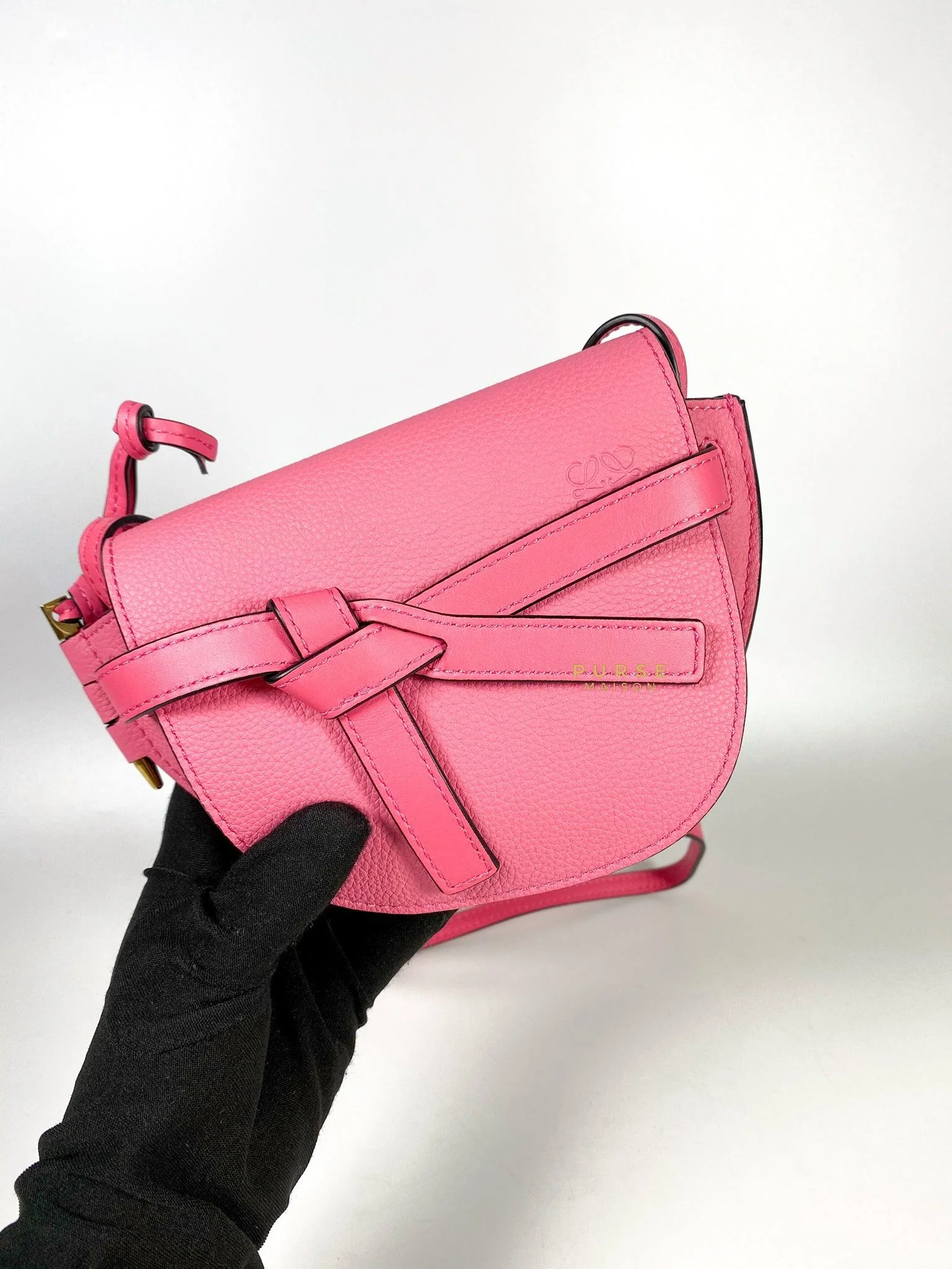 Loewe Loewe Mini Gate Cherry Pink Leather Cross Body Bag - Image 6