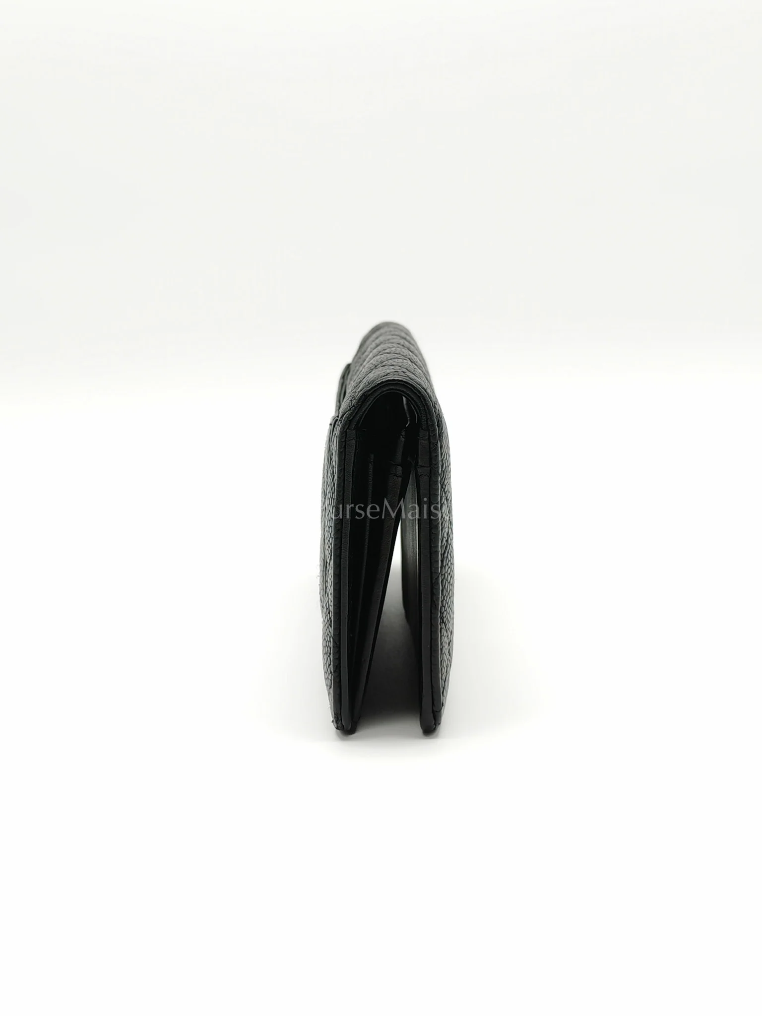 Chanel Long Bifold Wallet in Black Caviar Leather and Silver Hardware Series 17 - Image 6